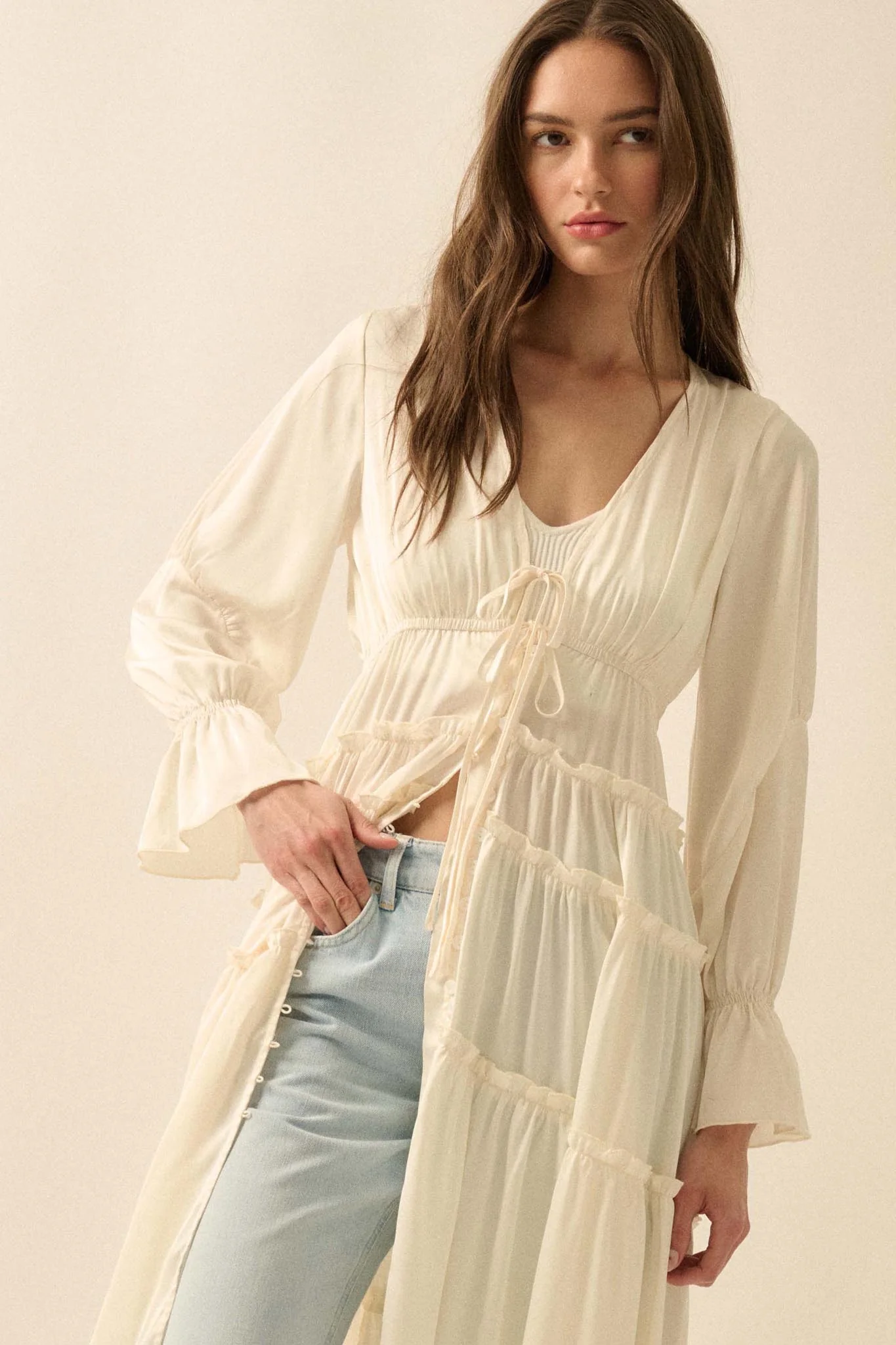 Sweet Juliet Ruffled High-Low Layering Midi Dress - Image 9