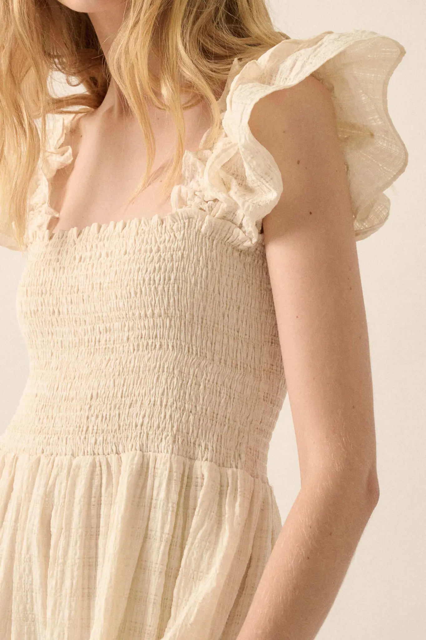 Sweet Sensation Ruffled Paid Tiered Midi Dress - Image 3