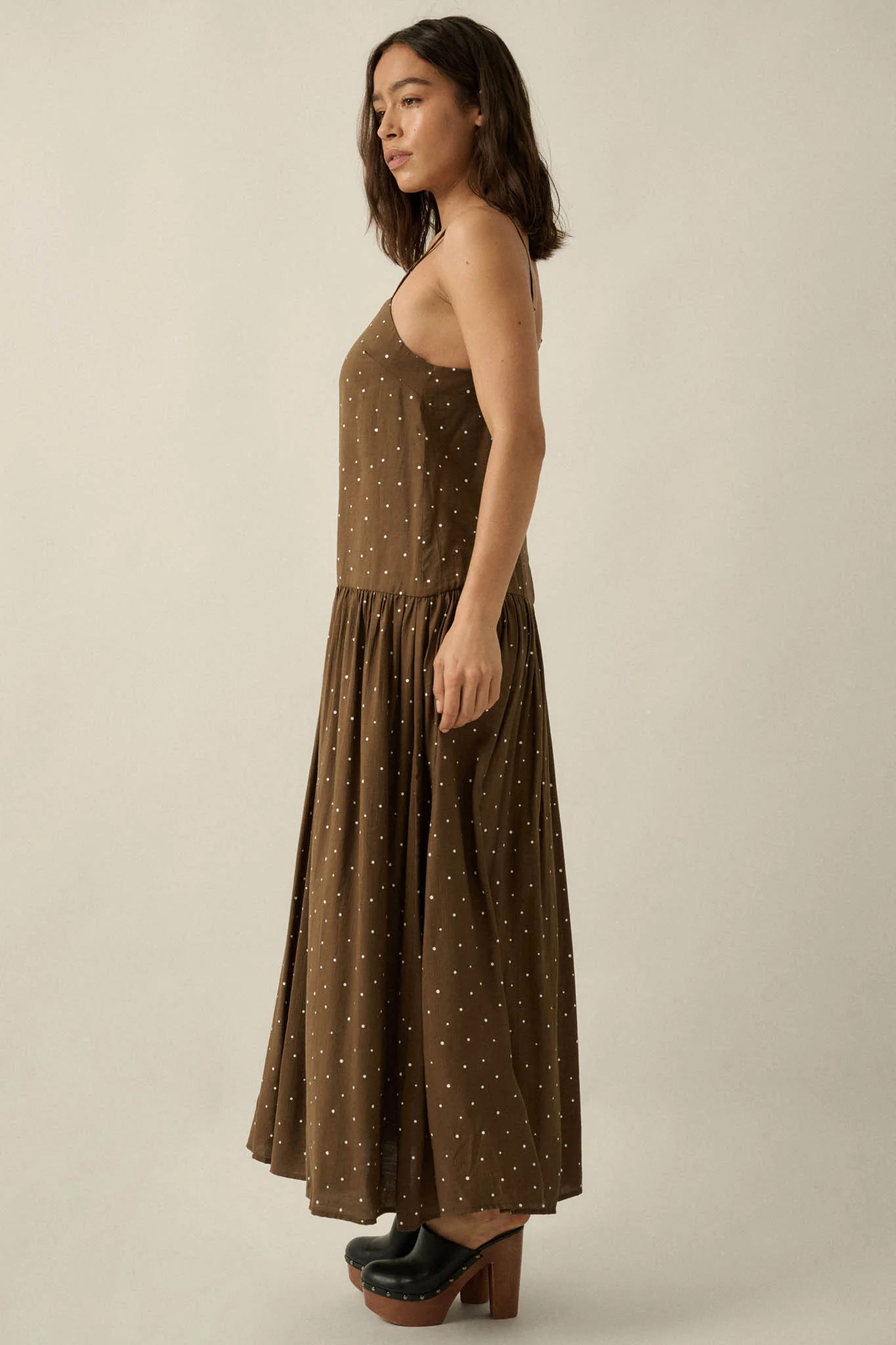 Sweet Spot Polka Dot Drop-Waist Cami Maxi Dress - Image 11