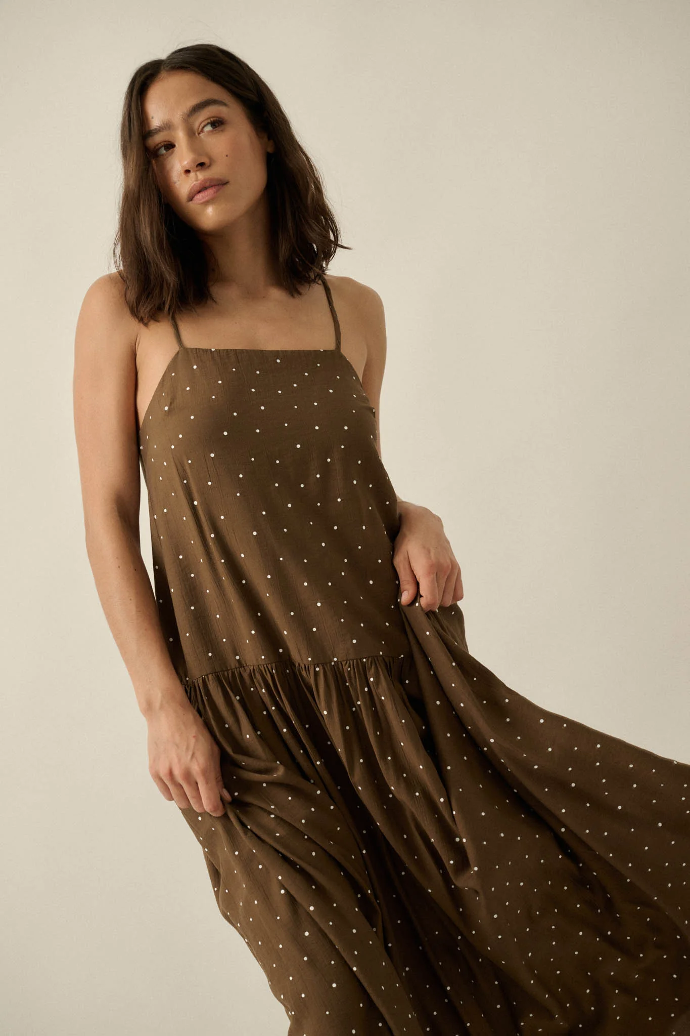 Sweet Spot Polka Dot Drop-Waist Cami Maxi Dress - Image 9