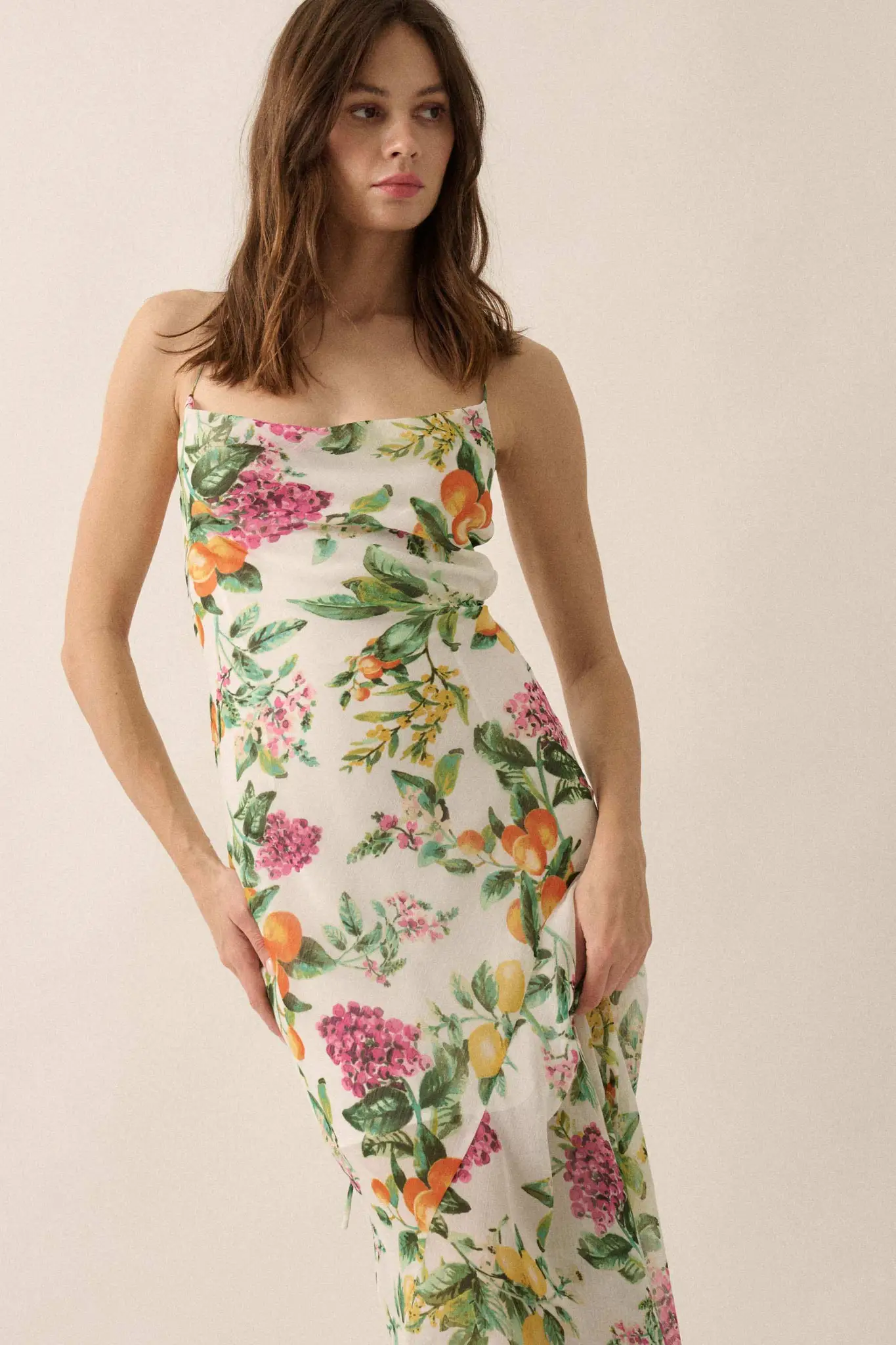 Sweet Succulence Fruit-Print Open-Back Maxi Dress - Image 3