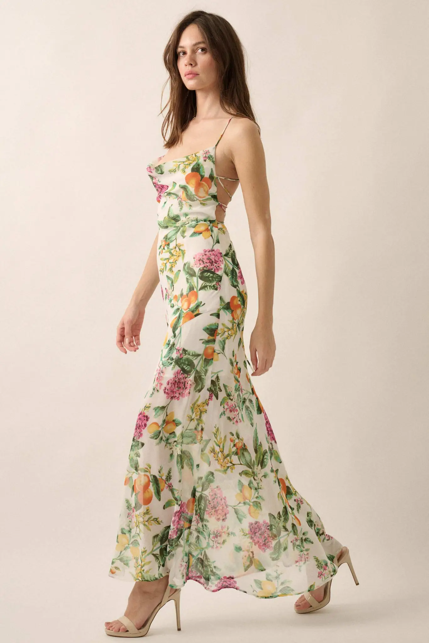 Sweet Succulence Fruit-Print Open-Back Maxi Dress - Image 6