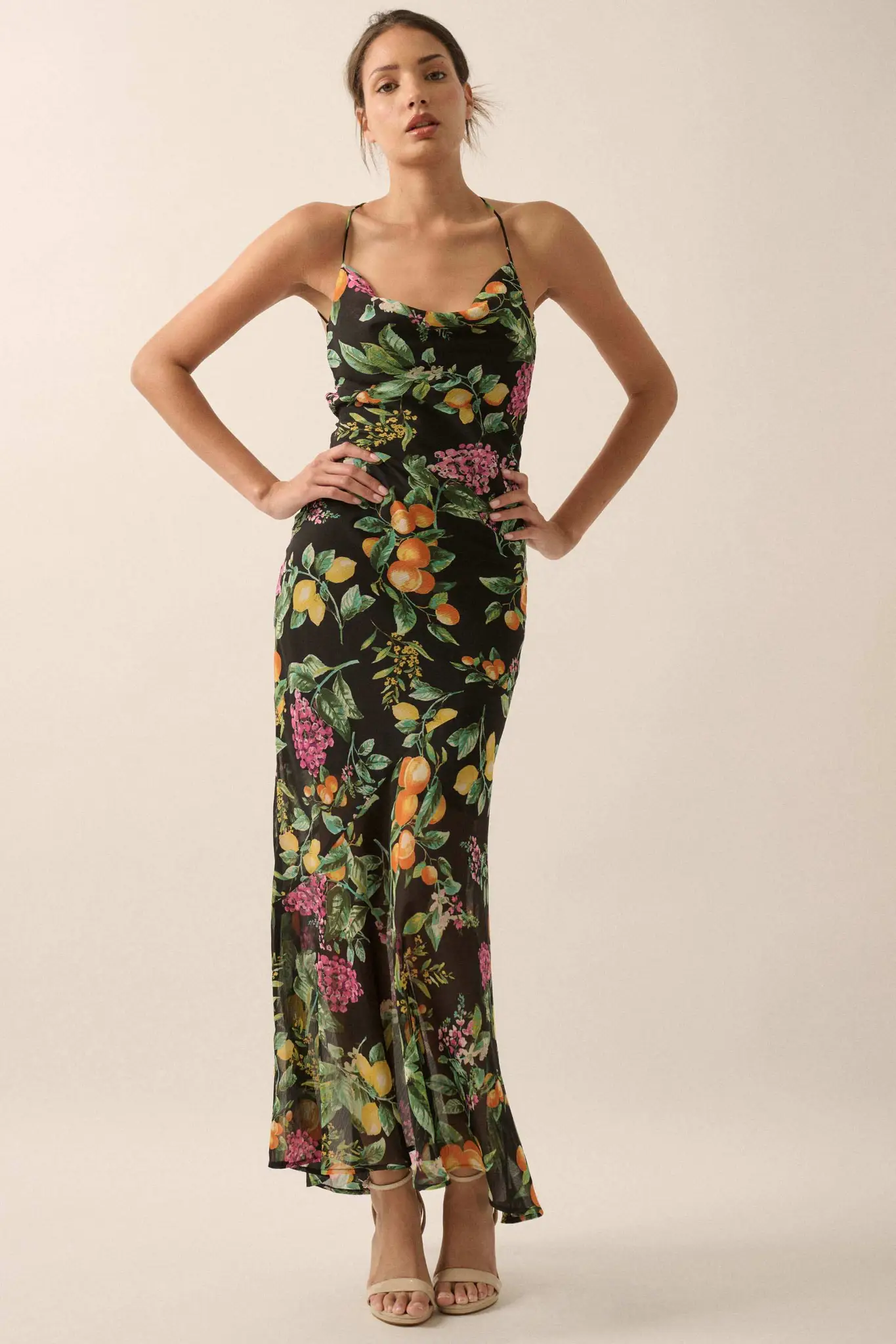 Sweet Succulence Fruit-Print Open-Back Maxi Dress - Image 7