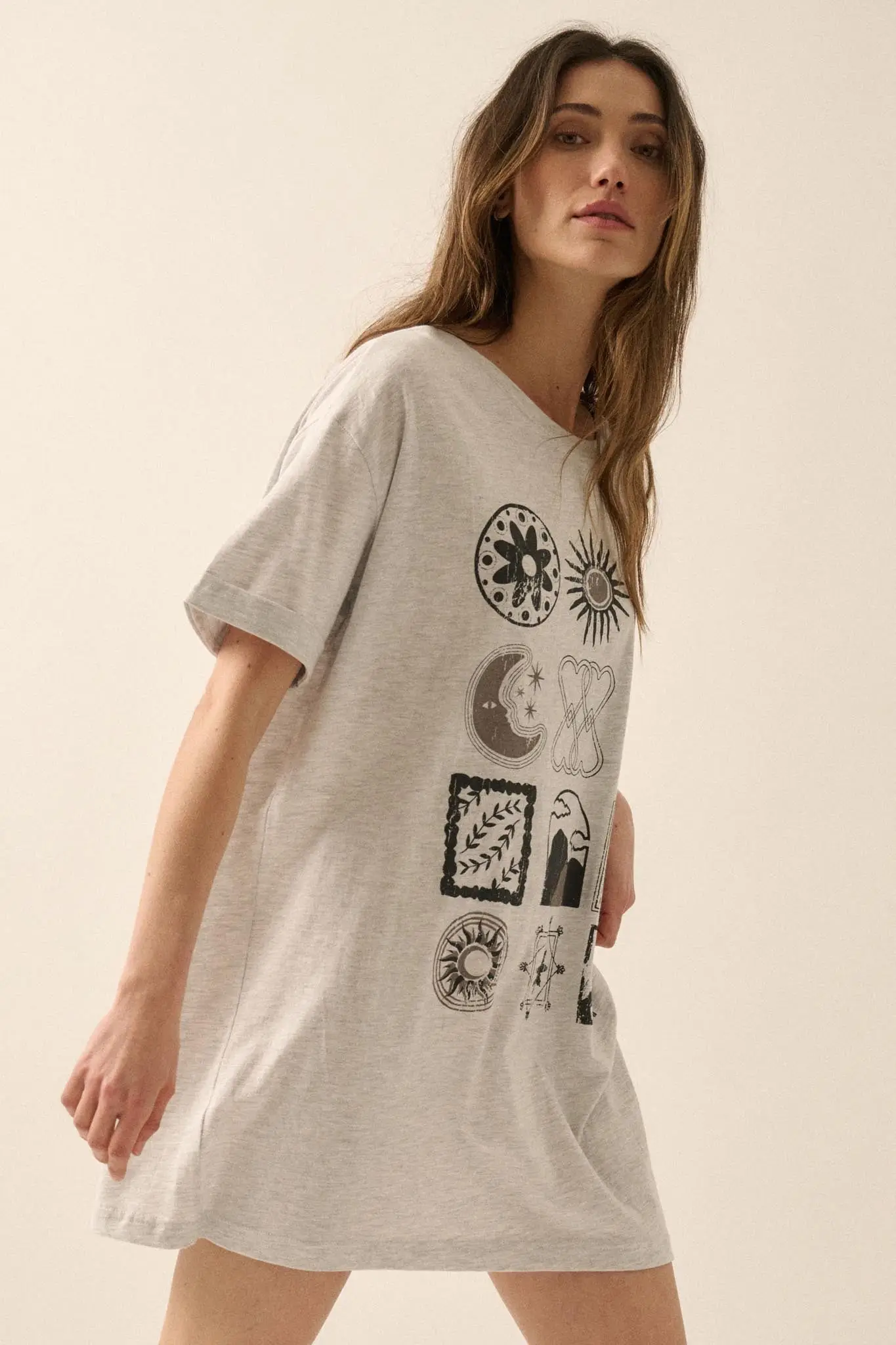 Symbology Vintage-Print Oversize Graphic Tee - Image 5