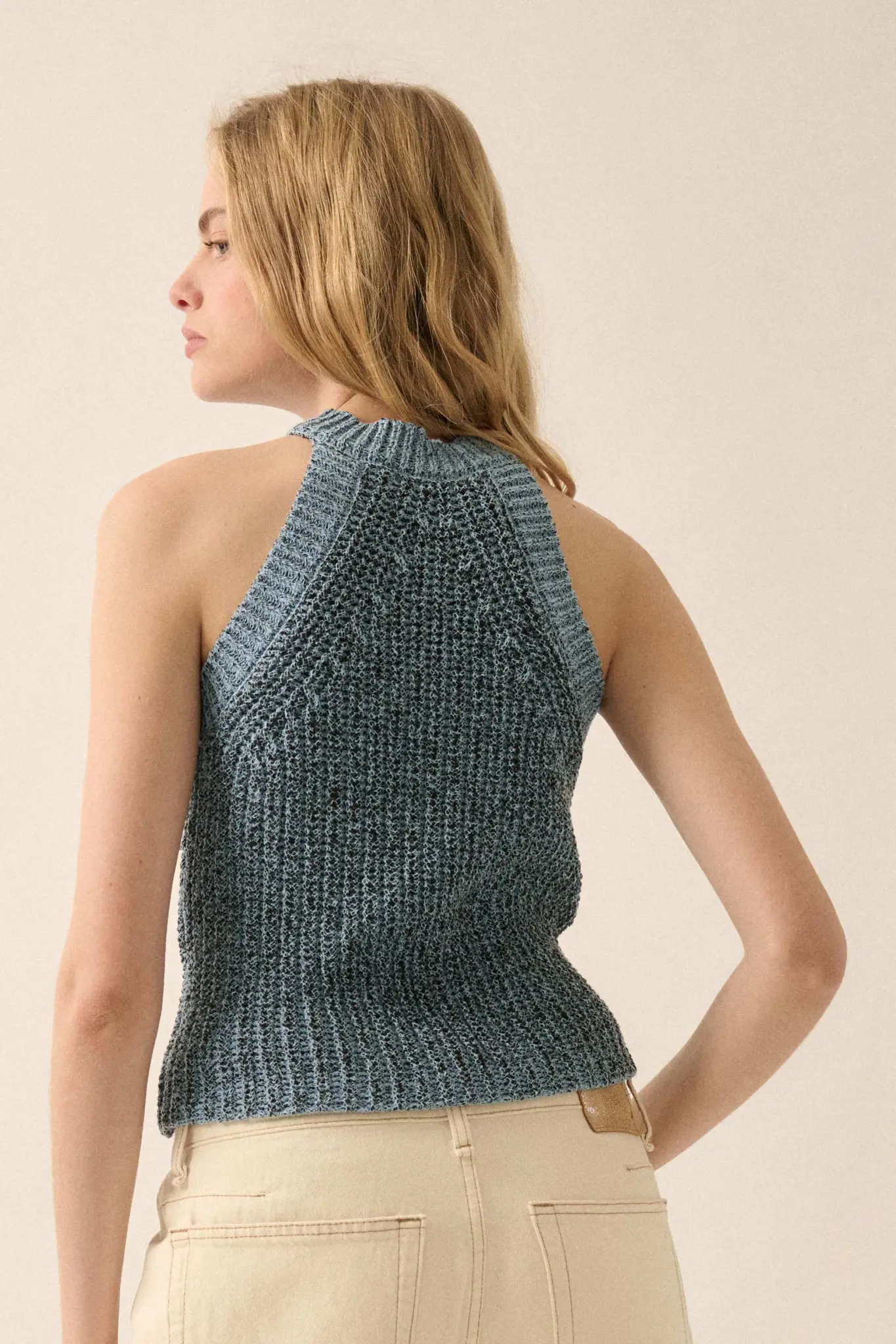 Take It Slow Rib-Knit Halter Sweater Tank Top - Image 9