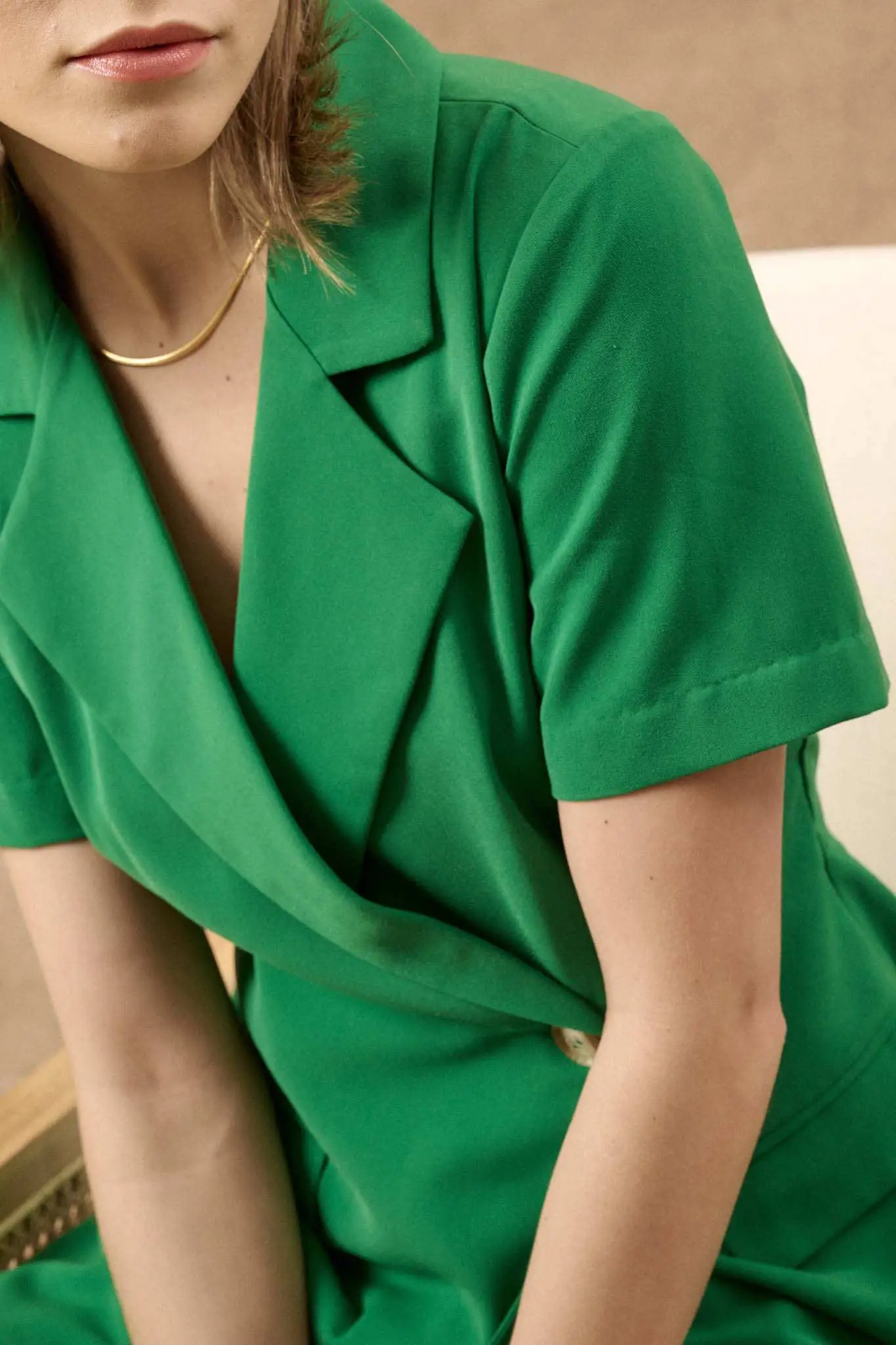 Take the Lead Short-Sleeve Blazer Romper - Image 4
