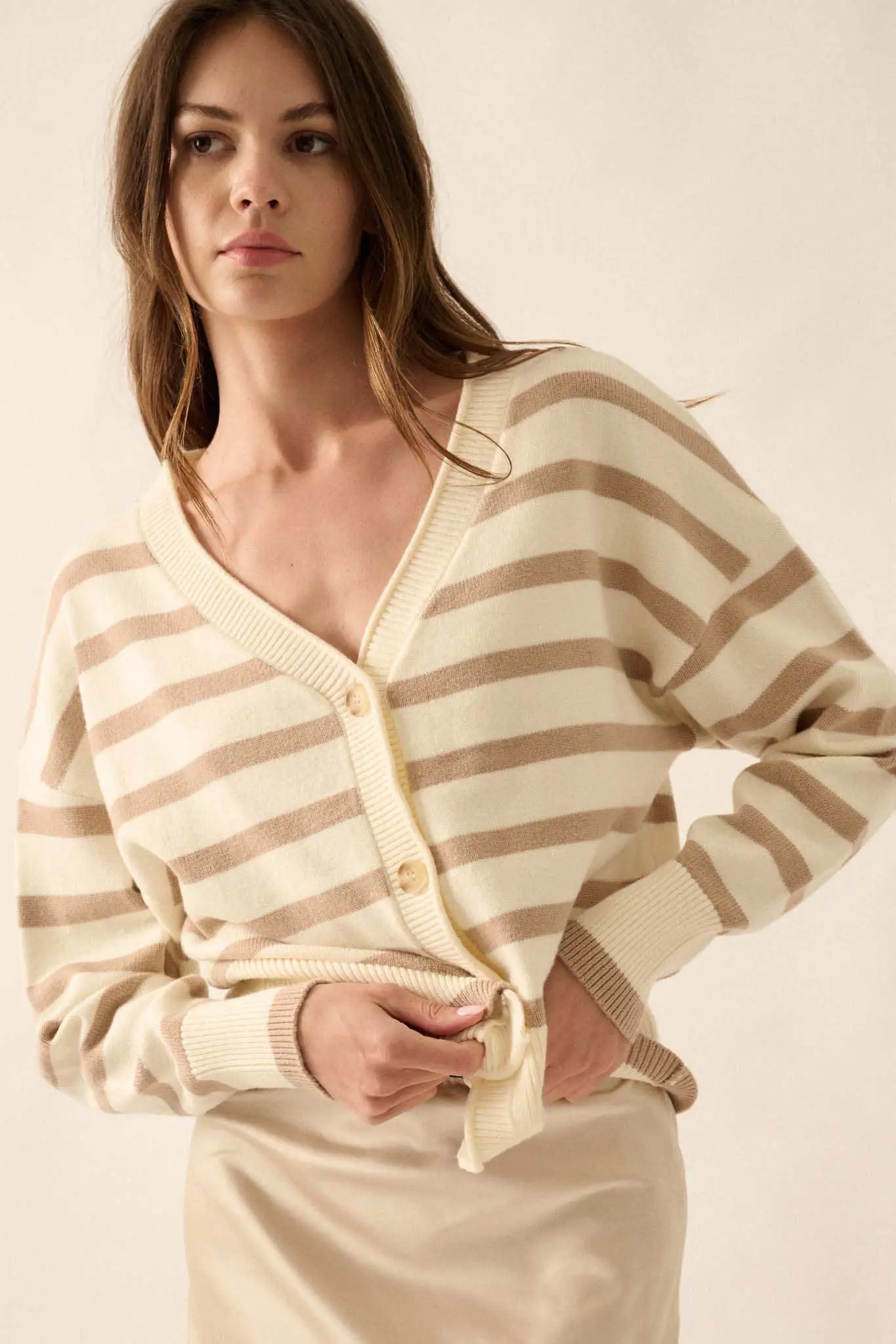 Taking Notes Striped Button-Front Cardigan - Image 10