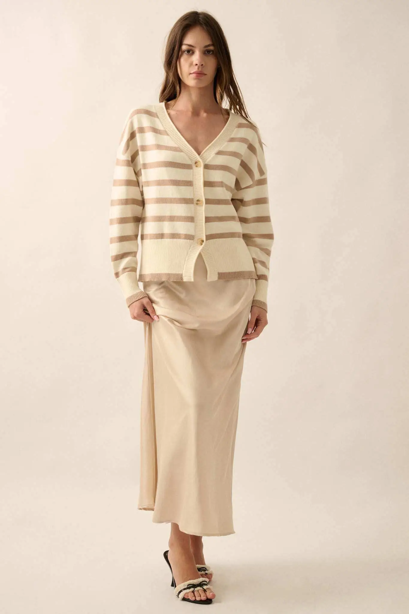 Taking Notes Striped Button-Front Cardigan - Image 9