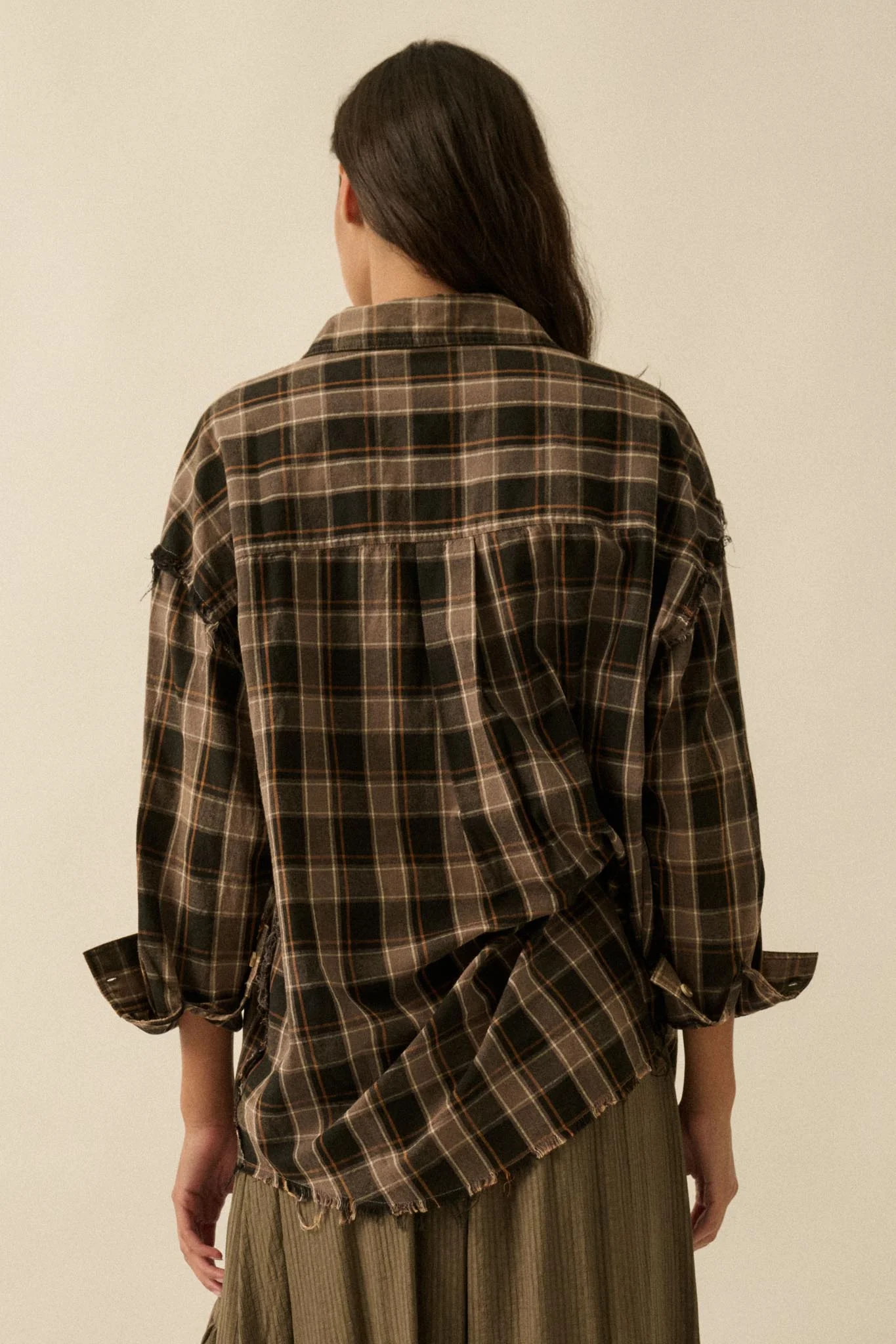 Tartan Threads Plaid Raw-Edge Button-Up Shirt - Image 2