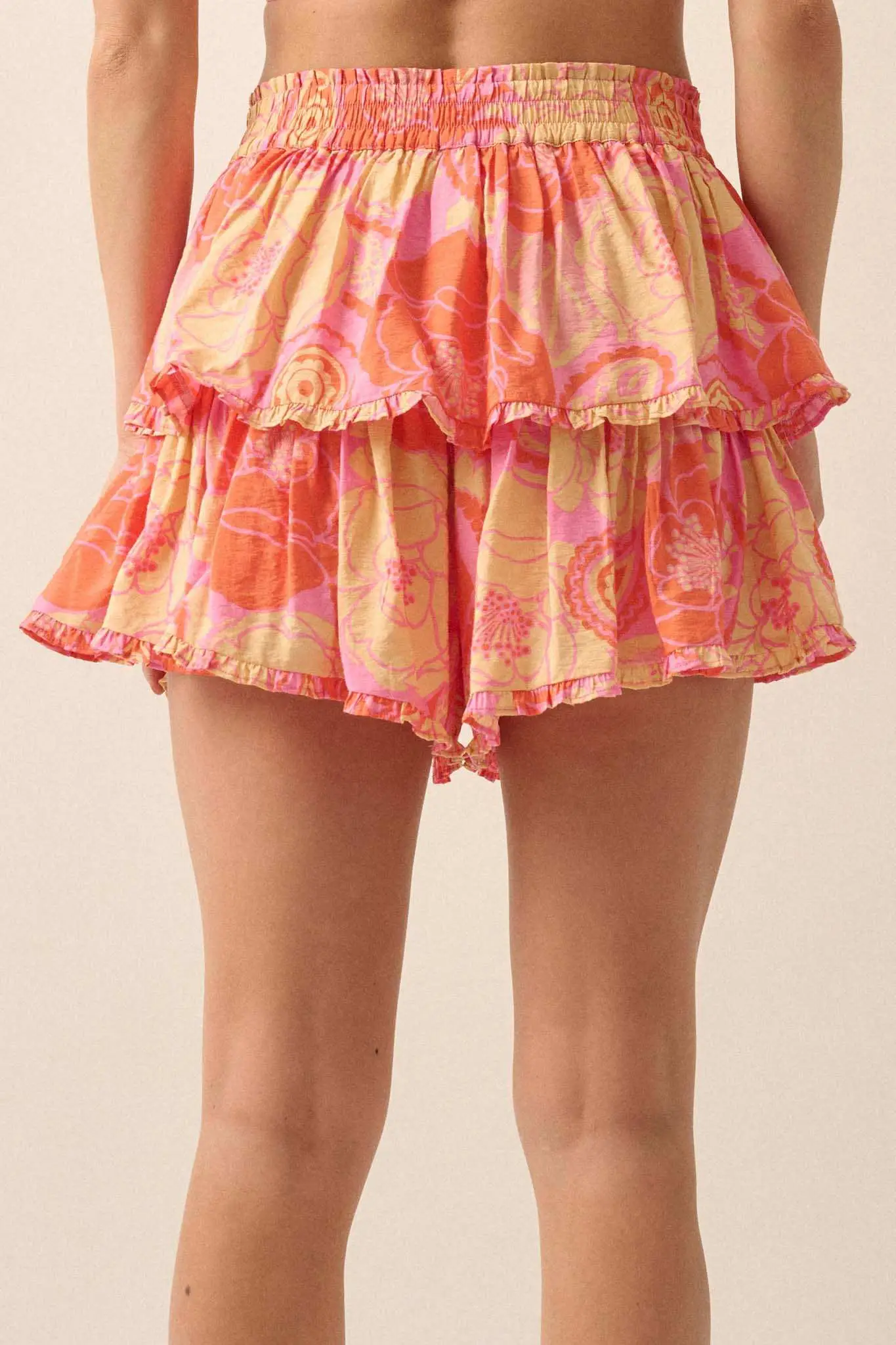 Tasty Treat Floral Paisley Tiered Ruffle Shorts - Image 6