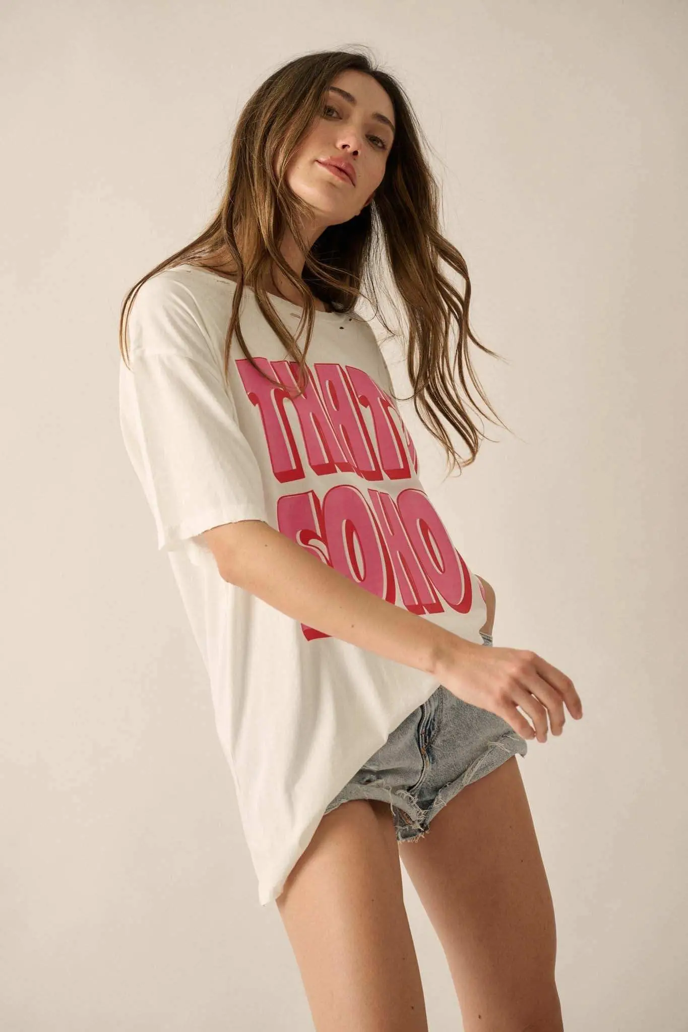That's So Hot Distressed Oversize Graphic Tee - Image 5