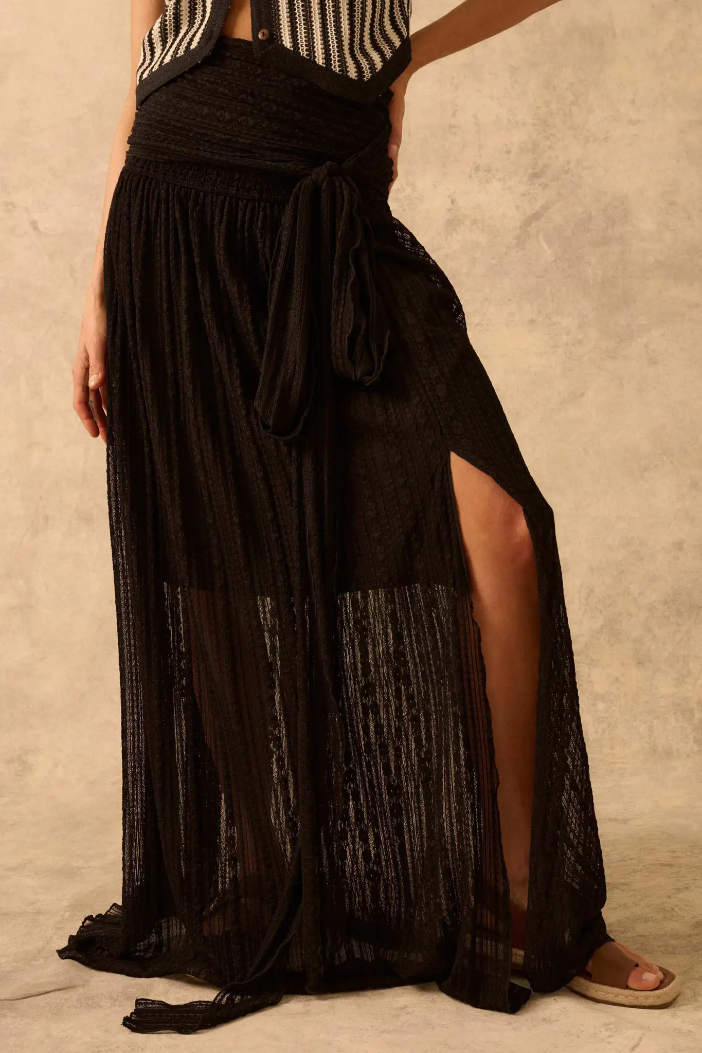 The Emma Infinity Dress in Striped Floral Lace - Image 11