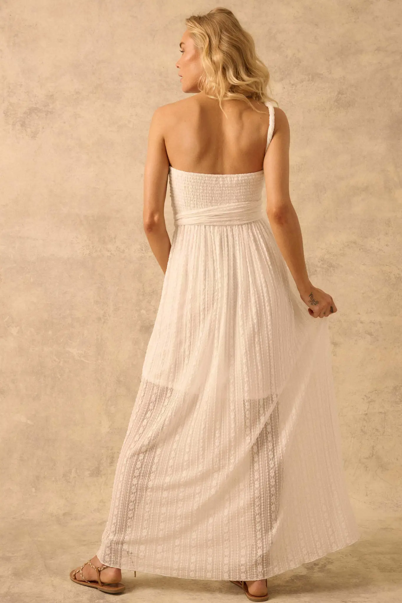 The Emma Infinity Dress in Striped Floral Lace - Image 21