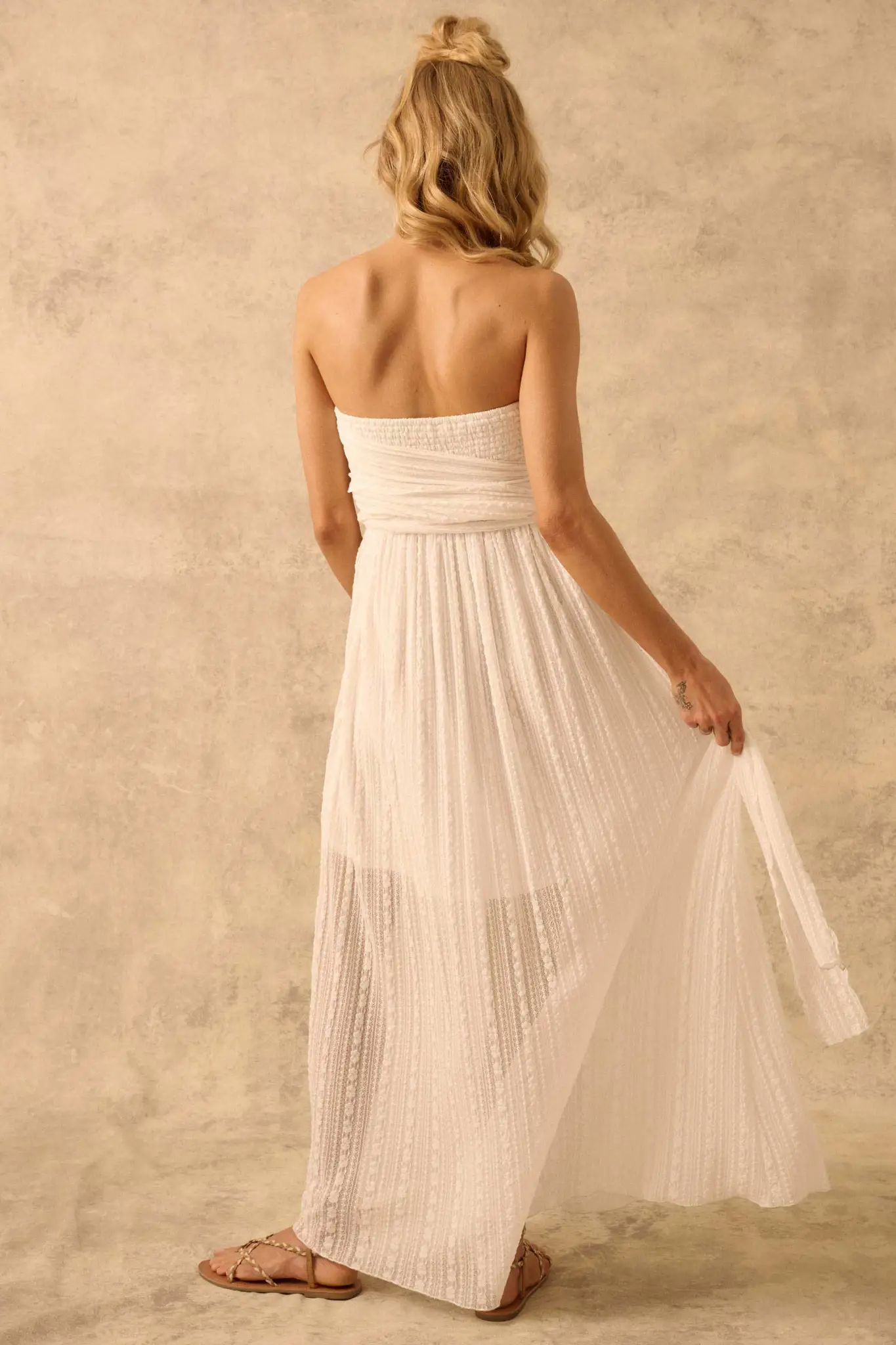 The Emma Infinity Dress in Striped Floral Lace - Image 27