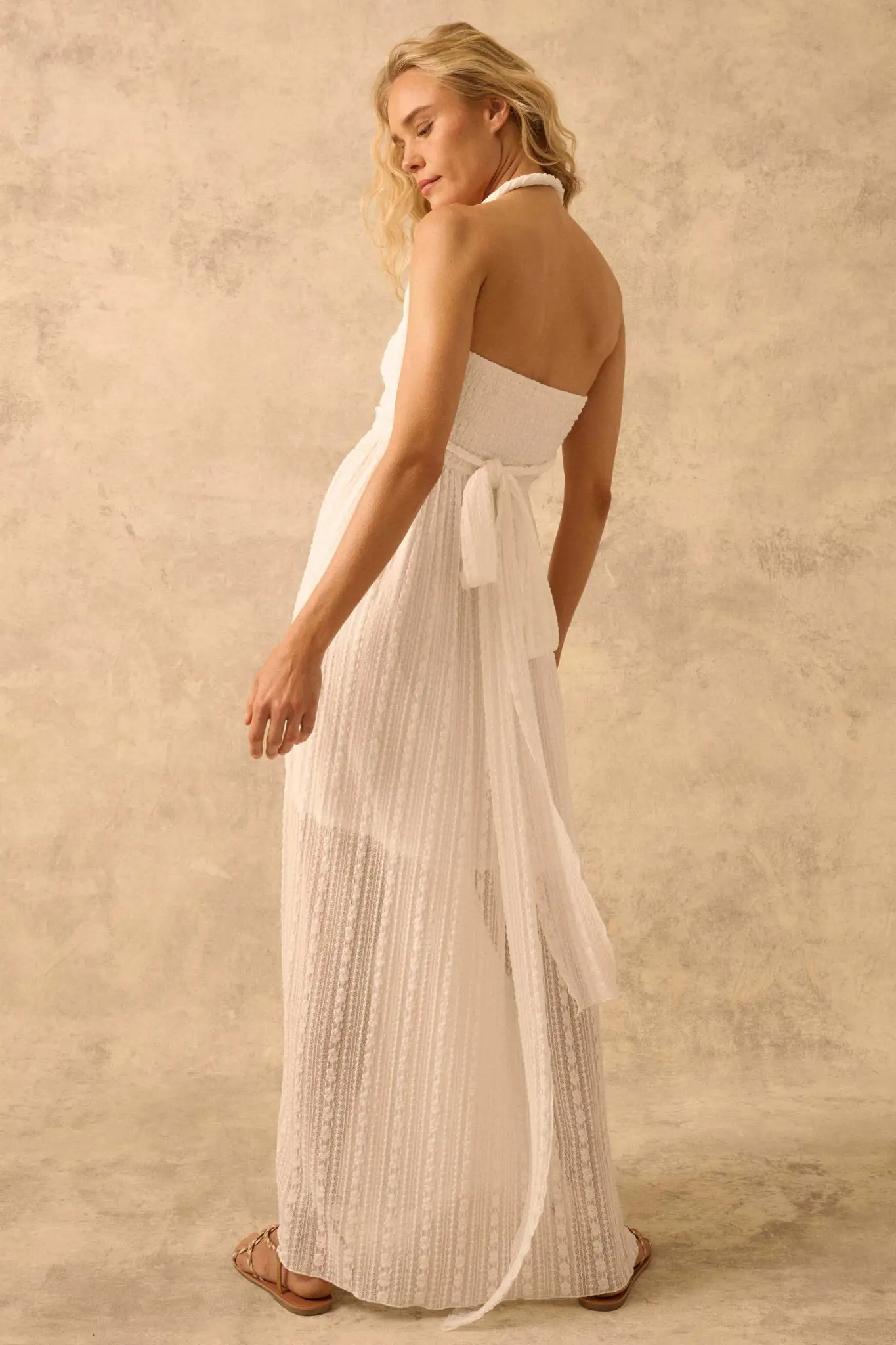 The Emma Infinity Dress in Striped Floral Lace - Image 43