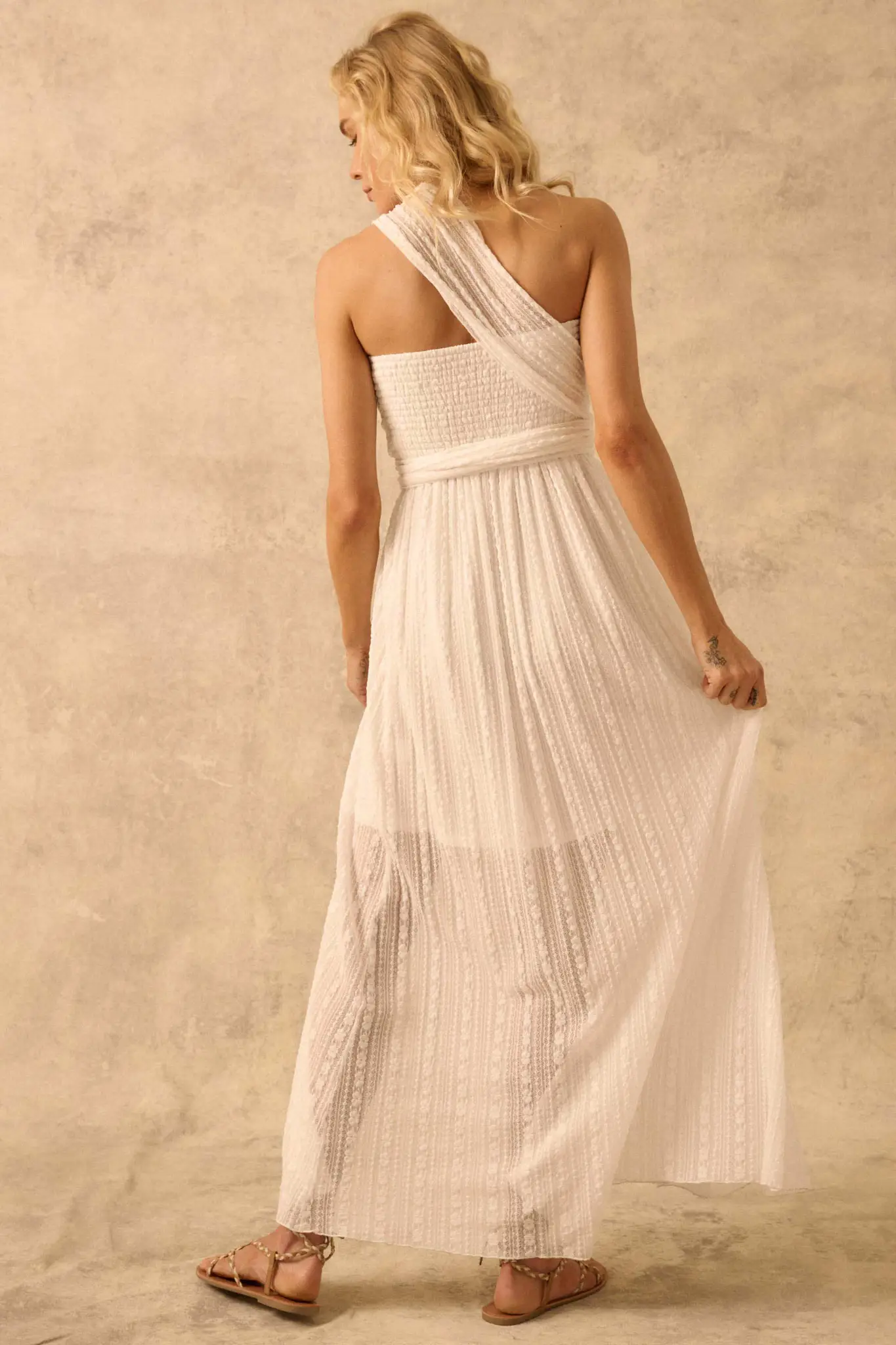 The Emma Infinity Dress in Striped Floral Lace - Image 44