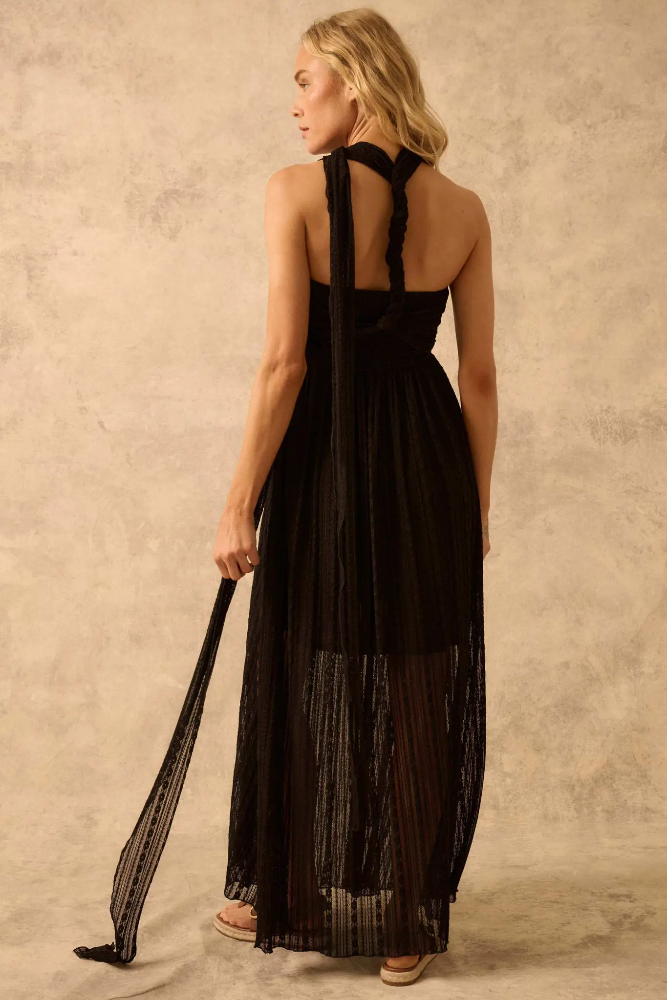The Emma Infinity Dress in Striped Floral Lace - Image 7