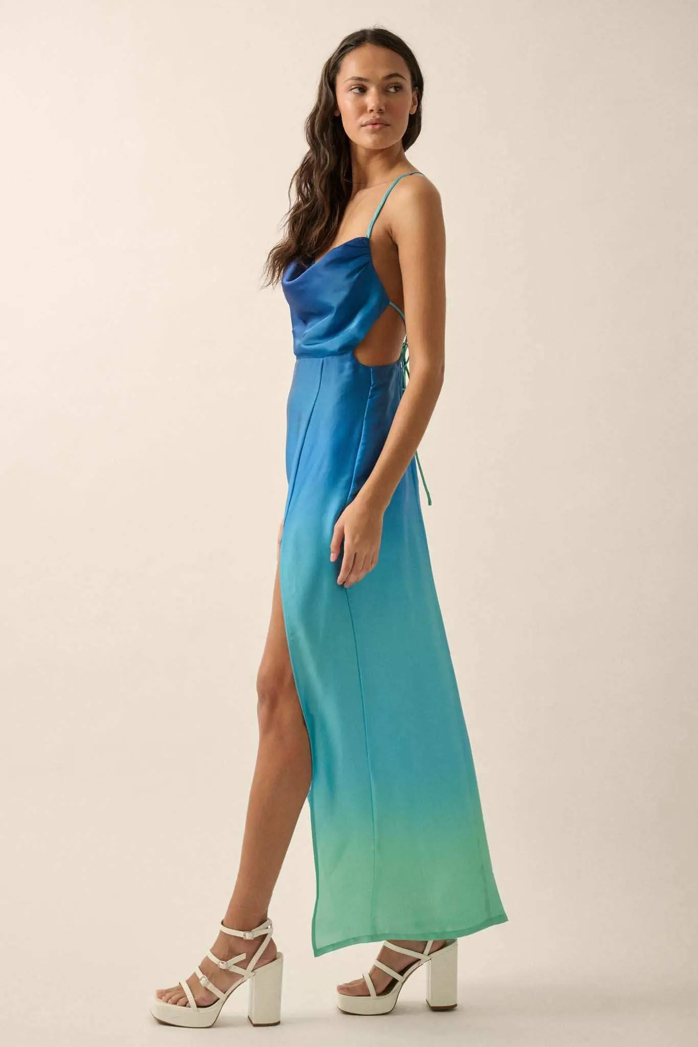 Throwing Shade Ombre Satin Open-Back Maxi Dress - Image 13