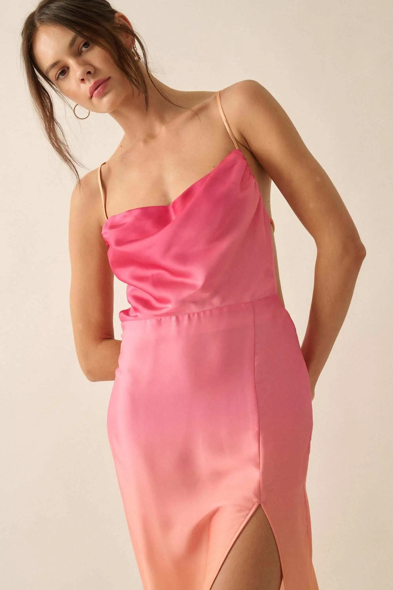 Throwing Shade Ombre Satin Open-Back Maxi Dress - Image 4