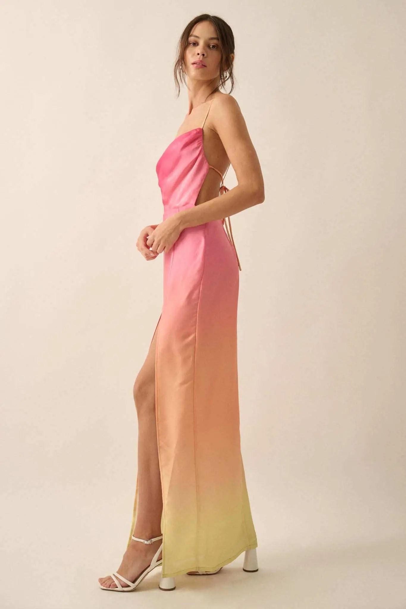 Throwing Shade Ombre Satin Open-Back Maxi Dress - Image 7