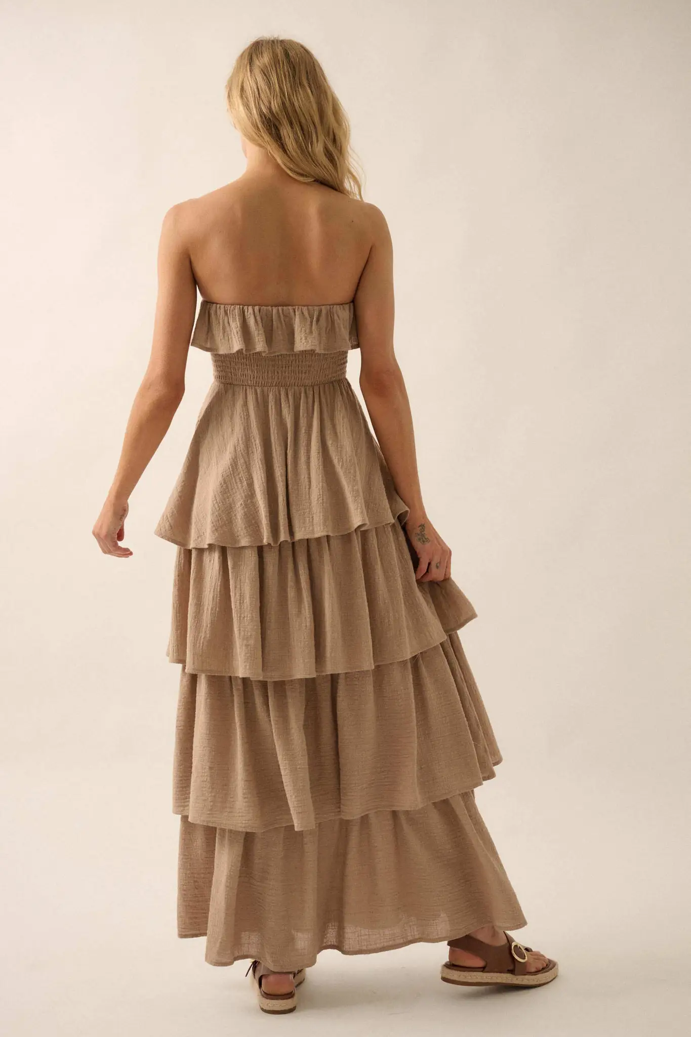 Tiers in Heaven Strapless Tiered Ruffle Maxi Dress - Image 14
