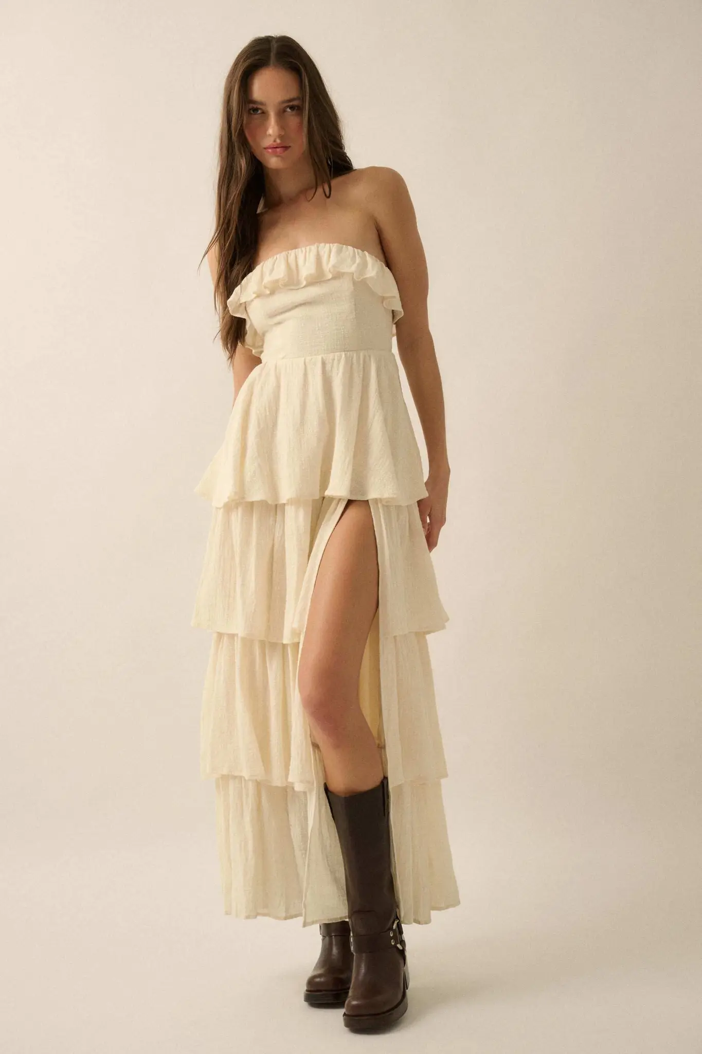 Tiers in Heaven Strapless Tiered Ruffle Maxi Dress - Image 6