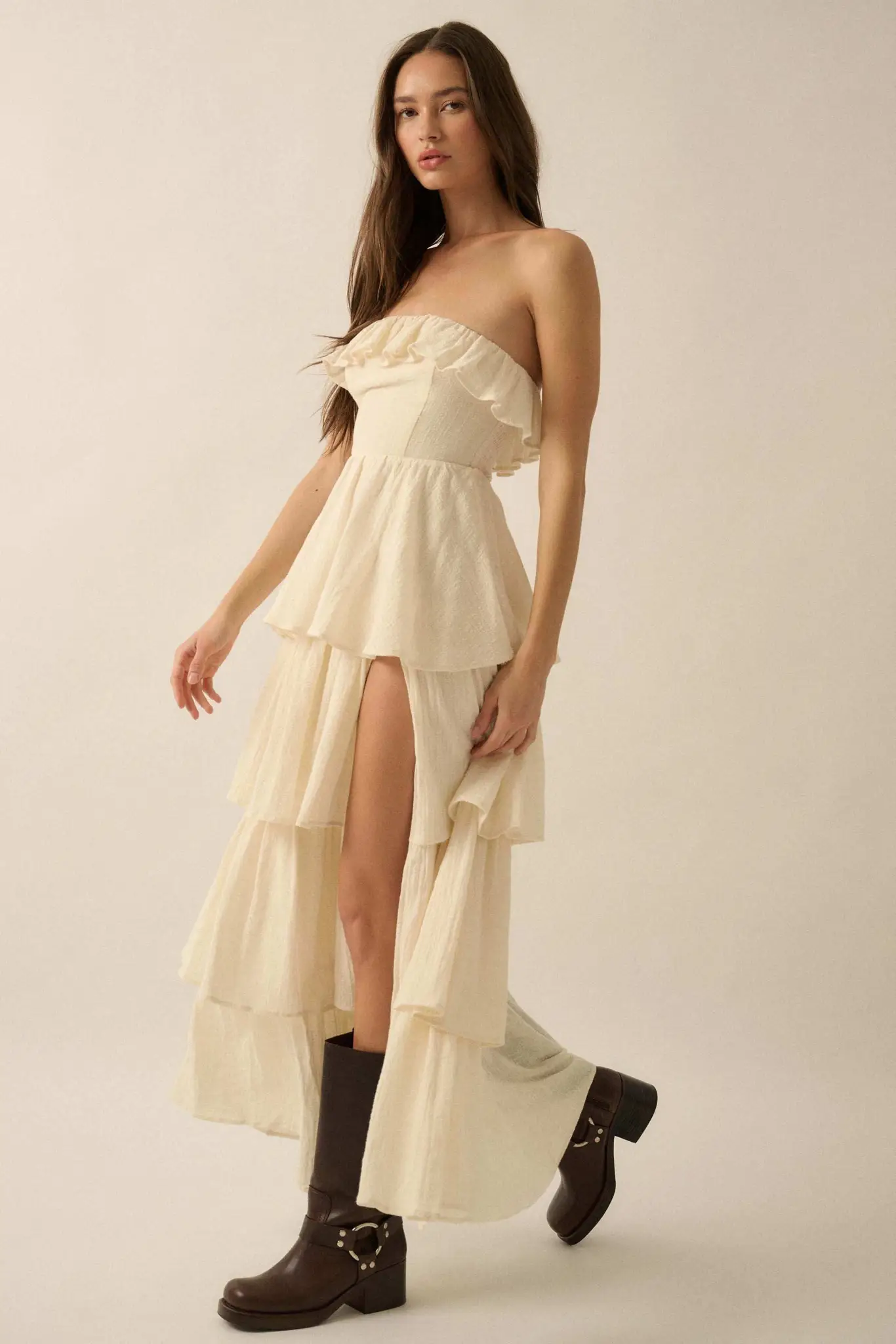 Tiers in Heaven Strapless Tiered Ruffle Maxi Dress - Image 8