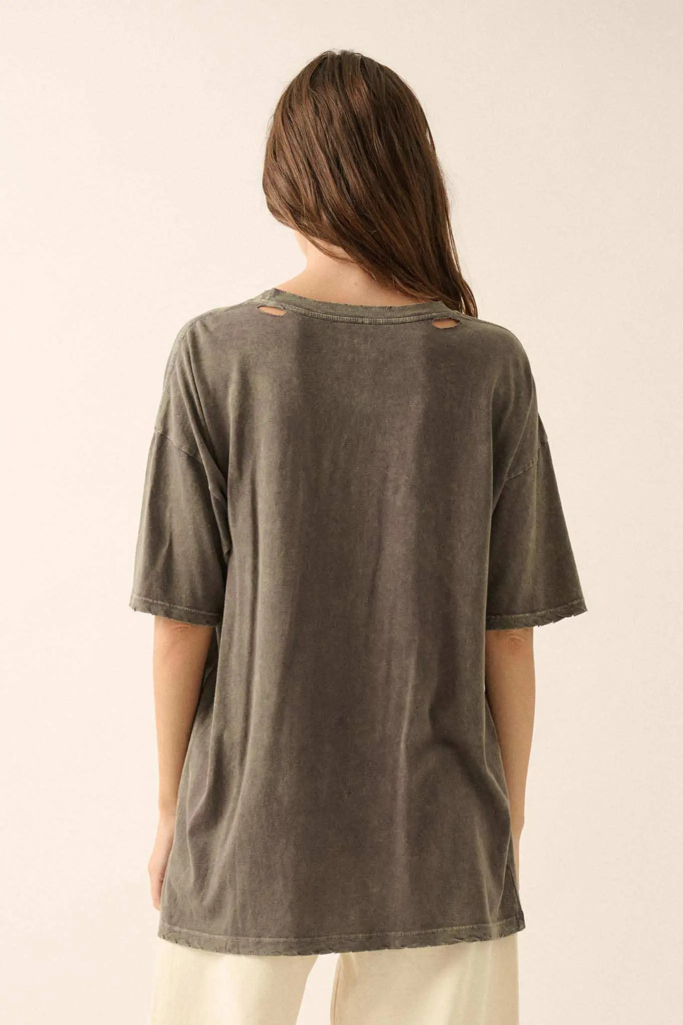 Tiger Moon Oversized Distressed Graphic Tee - Image 6