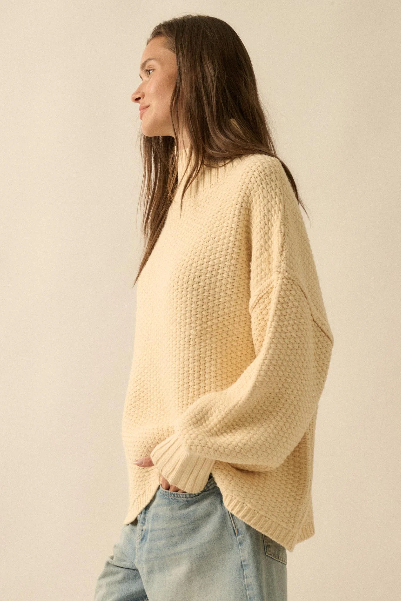 Time Goes By Crochet-Knit Mock-Neck Sweater - Image 11