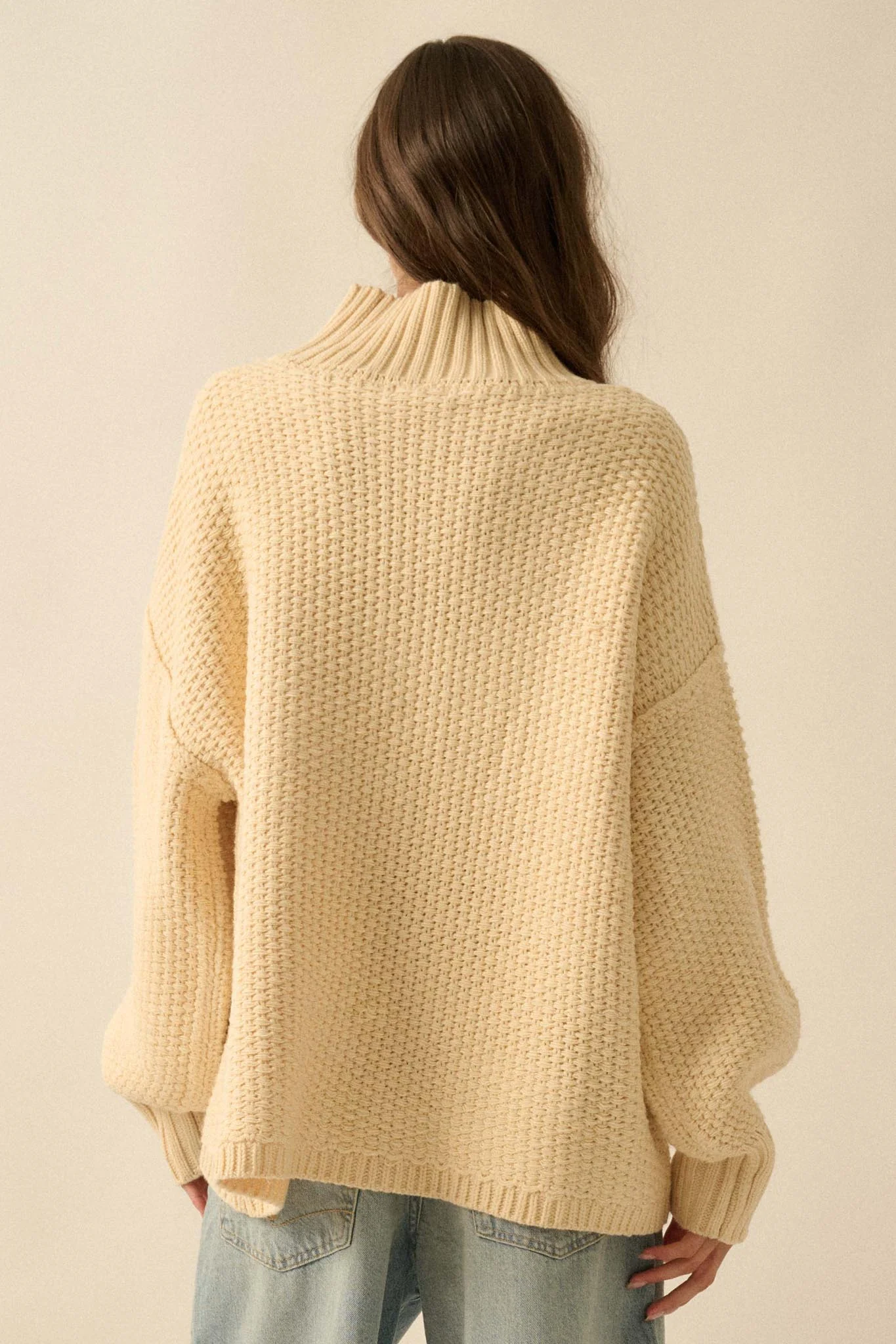 Time Goes By Crochet-Knit Mock-Neck Sweater - Image 12