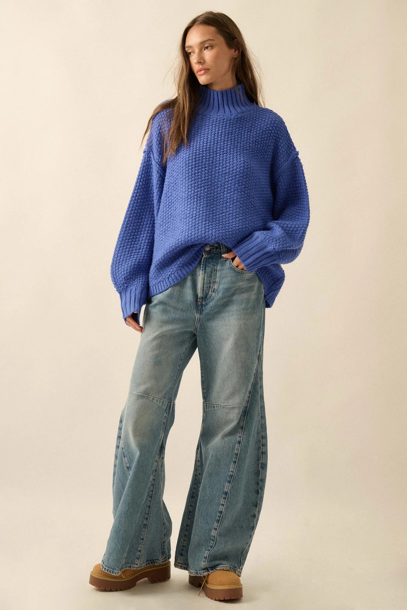 Time Goes By Crochet-Knit Mock-Neck Sweater - Image 15
