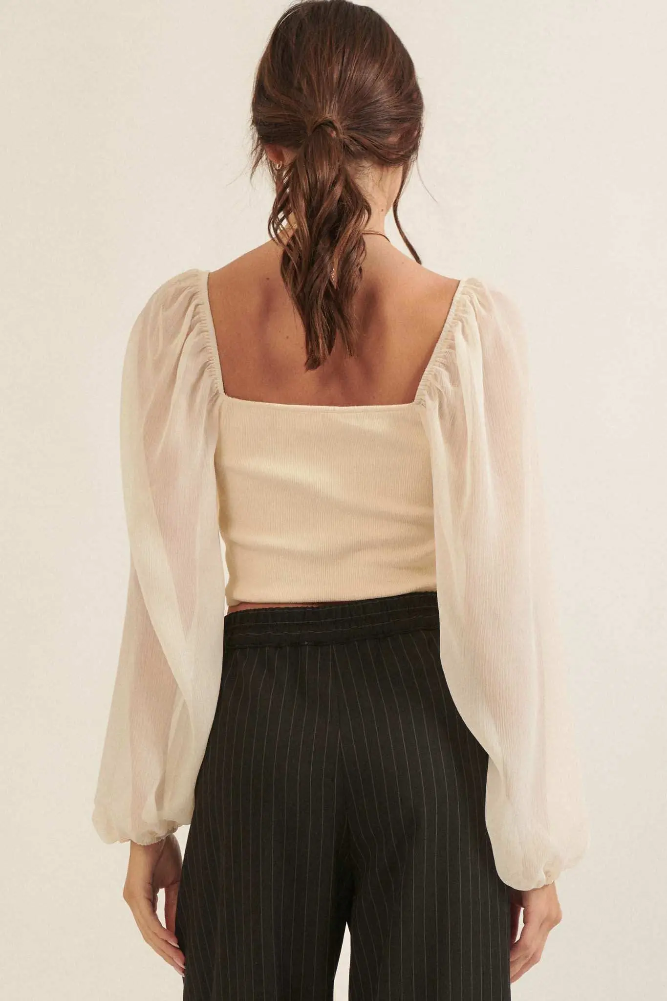 Timeless Love Long-Sleeve Cropped Corset Top - Image 24
