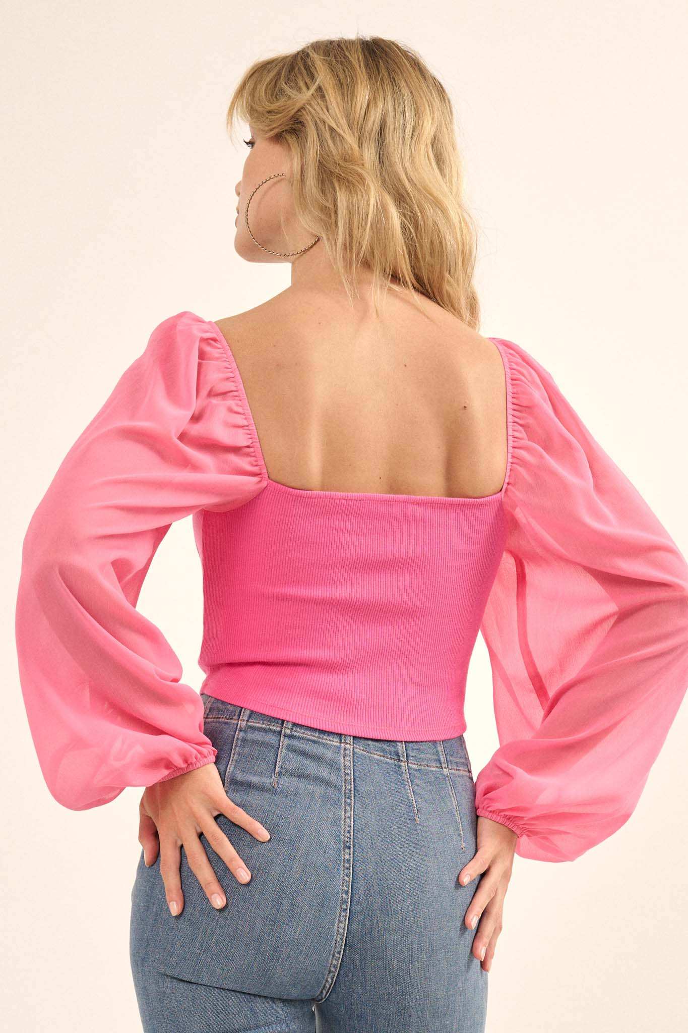 Timeless Love Long-Sleeve Cropped Corset Top - Image 29