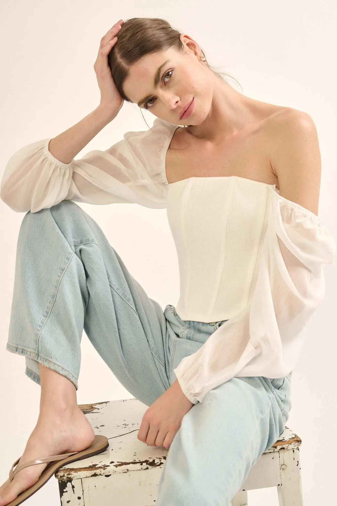 Timeless Love Long-Sleeve Cropped Corset Top - Image 6