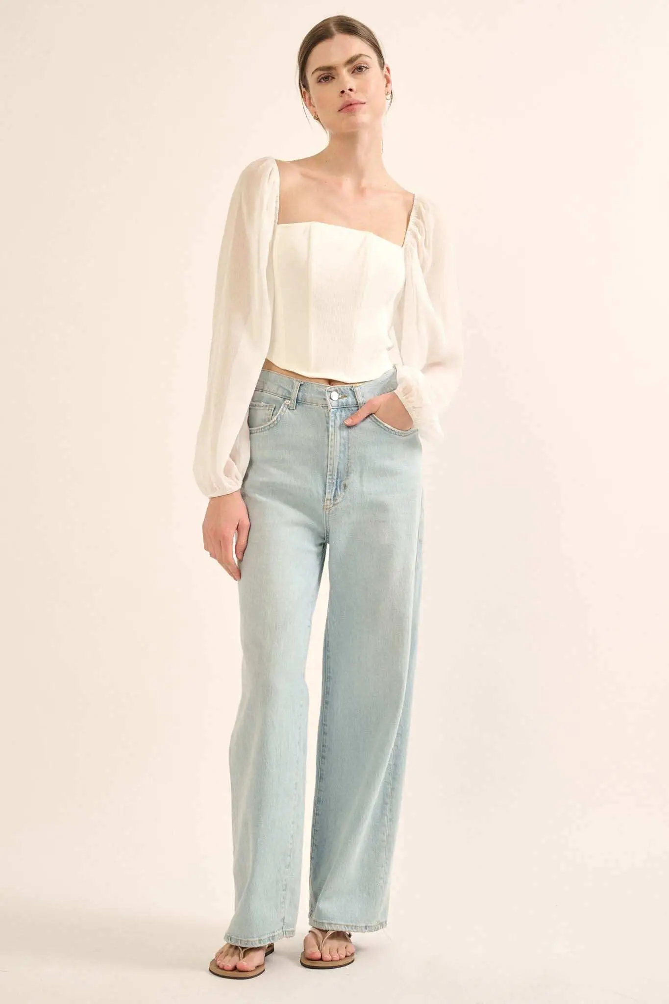Timeless Love Long-Sleeve Cropped Corset Top - Image 7