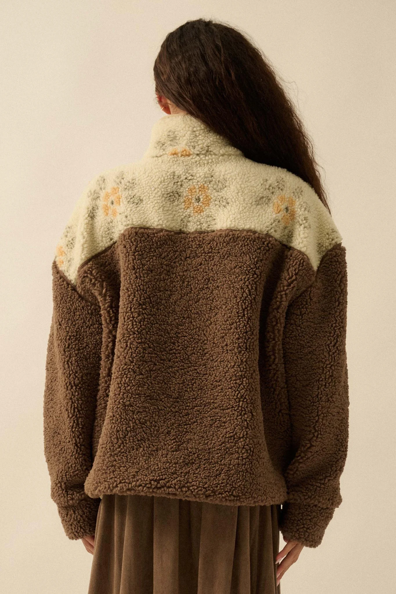 Toasted Blooms Floral Fleece Half-Snap Pullover - Image 9