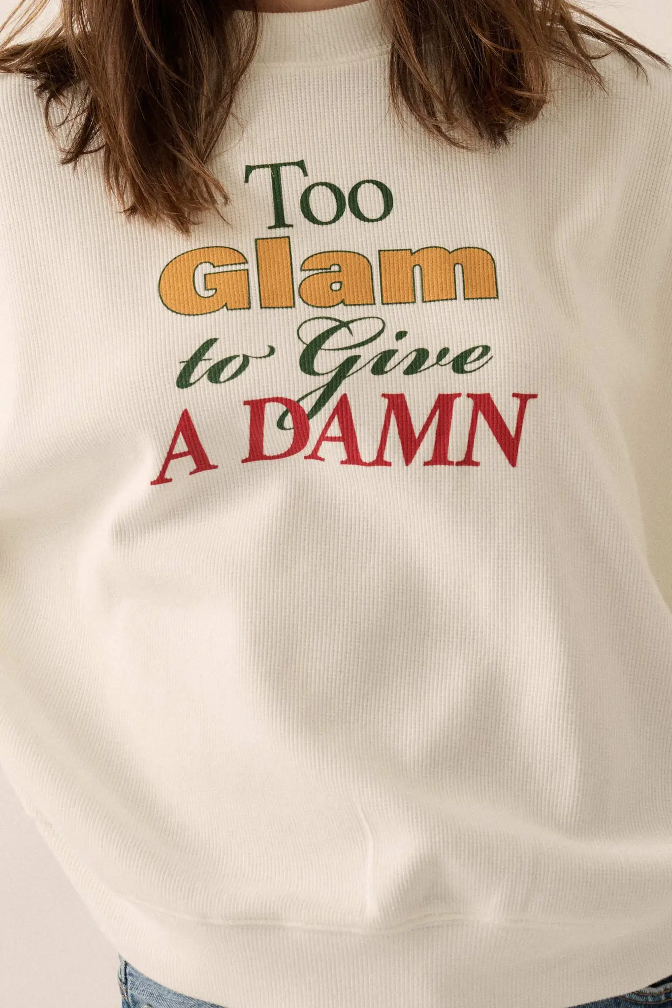 Too Glam Oversize Thermal Graphic Top - Image 2