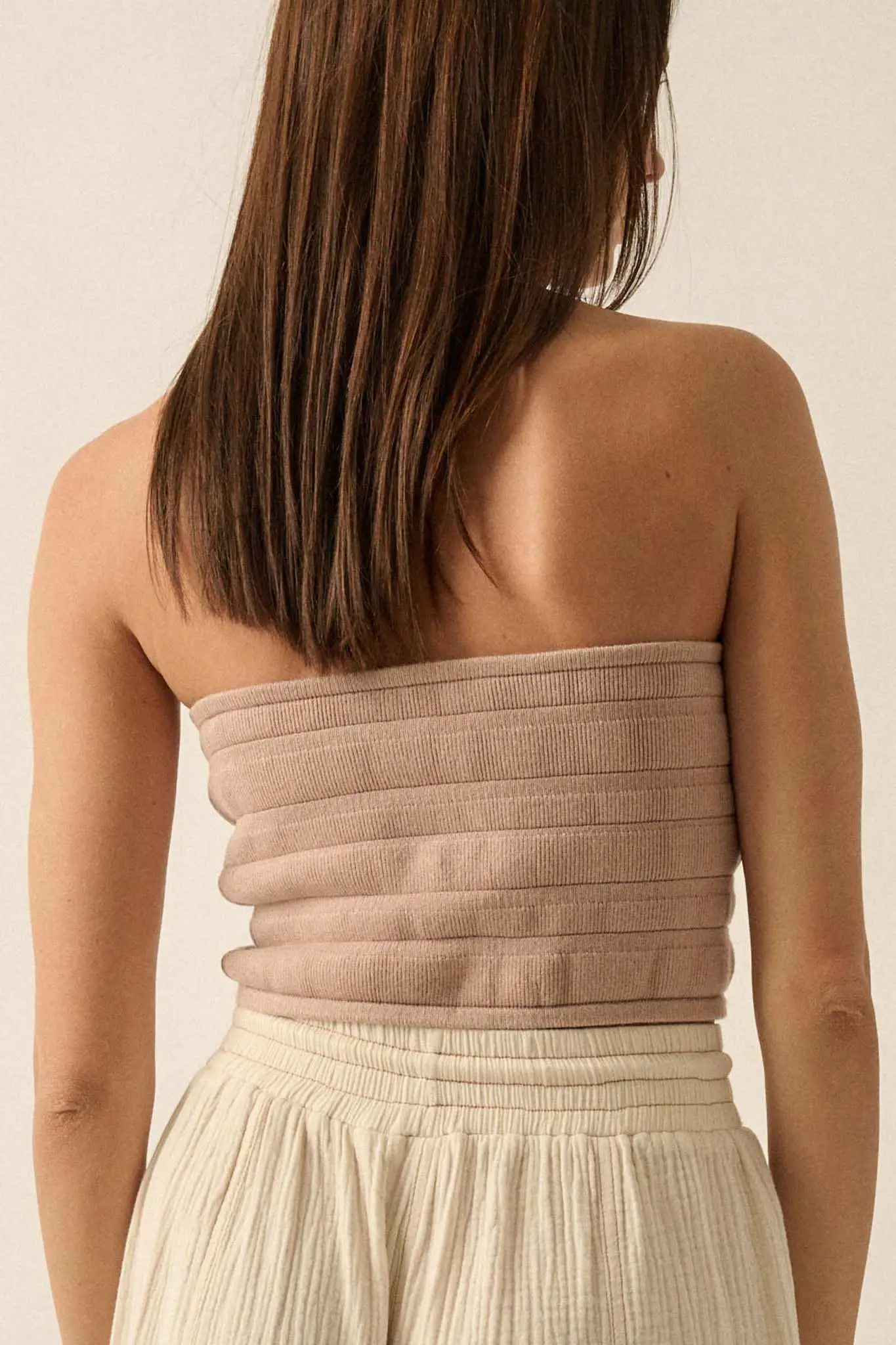 Totally Tubular Ribbed Knit Bandeau Tube Top - Image 8