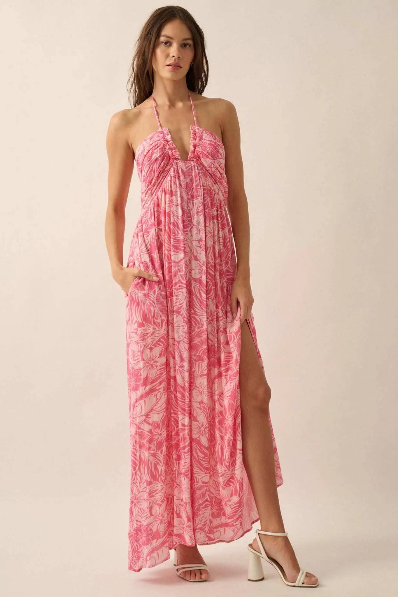Tropical Tango Floral-Print Halter Maxi Dress - Image 11