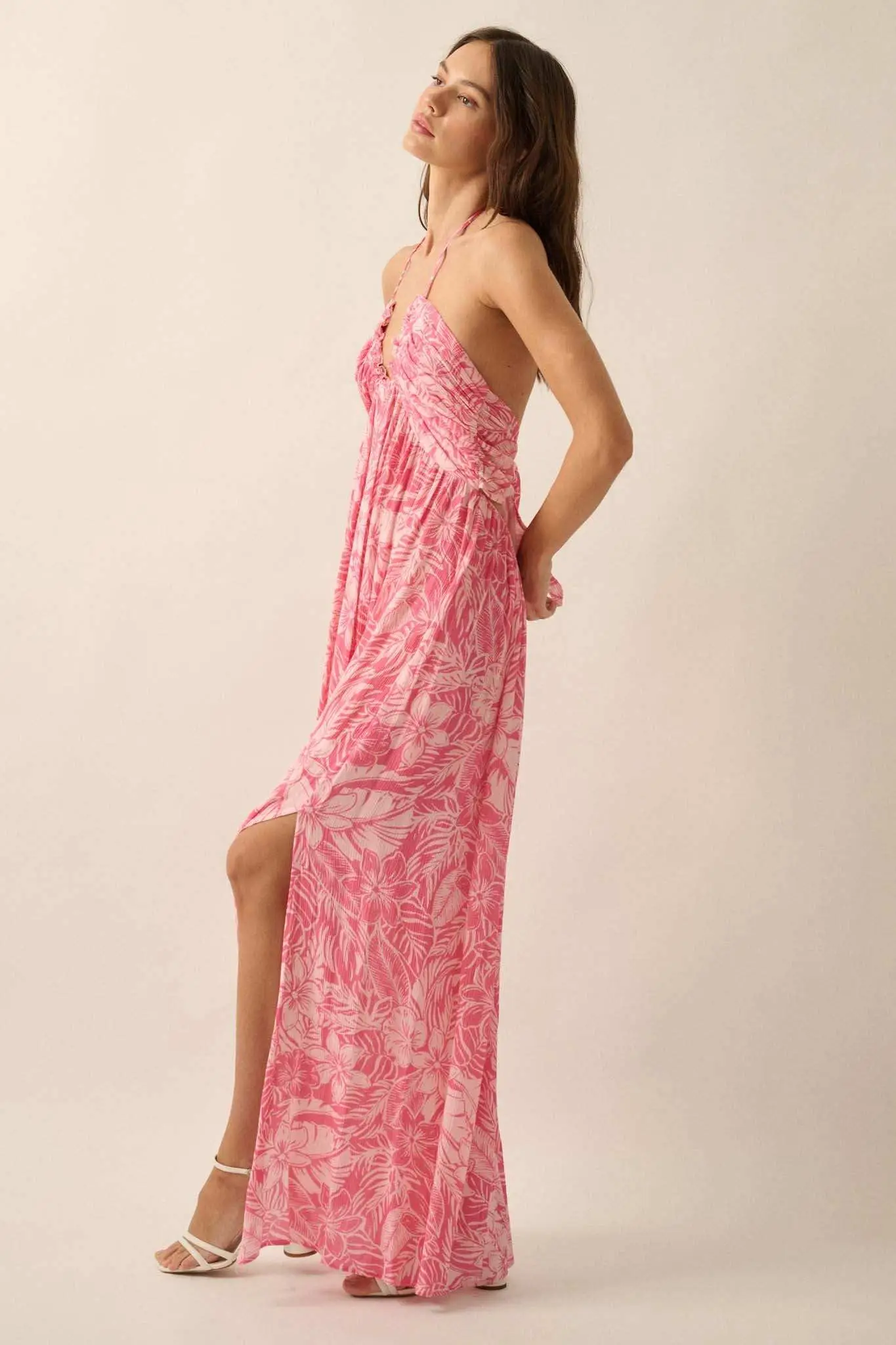 Tropical Tango Floral-Print Halter Maxi Dress - Image 14