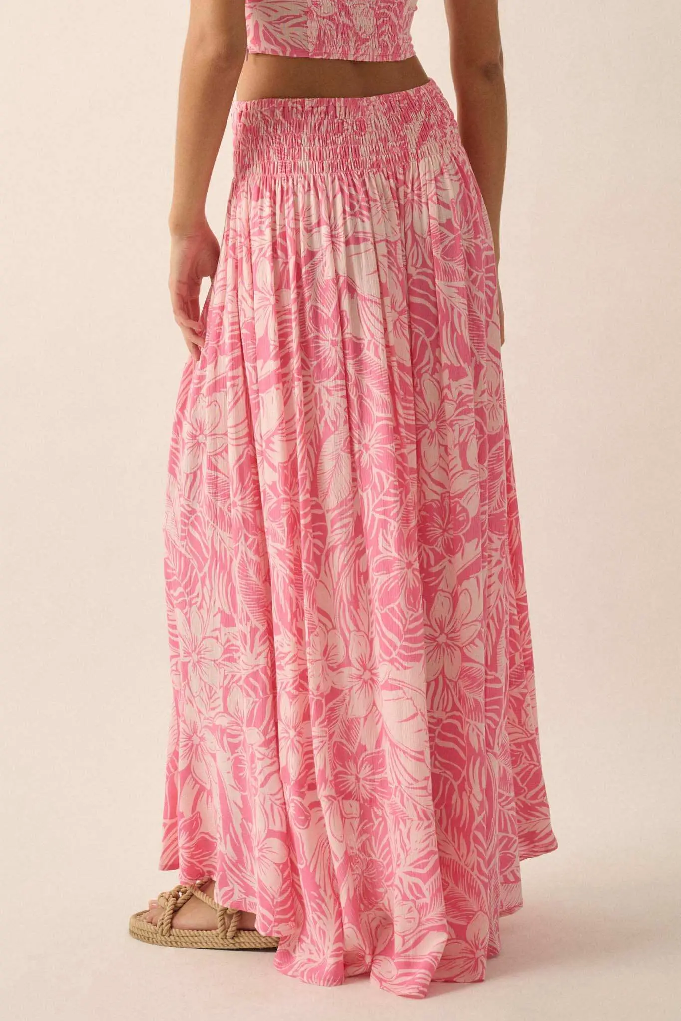 Tropical Treasure Floral Button-Front Maxi Skirt - Image 15