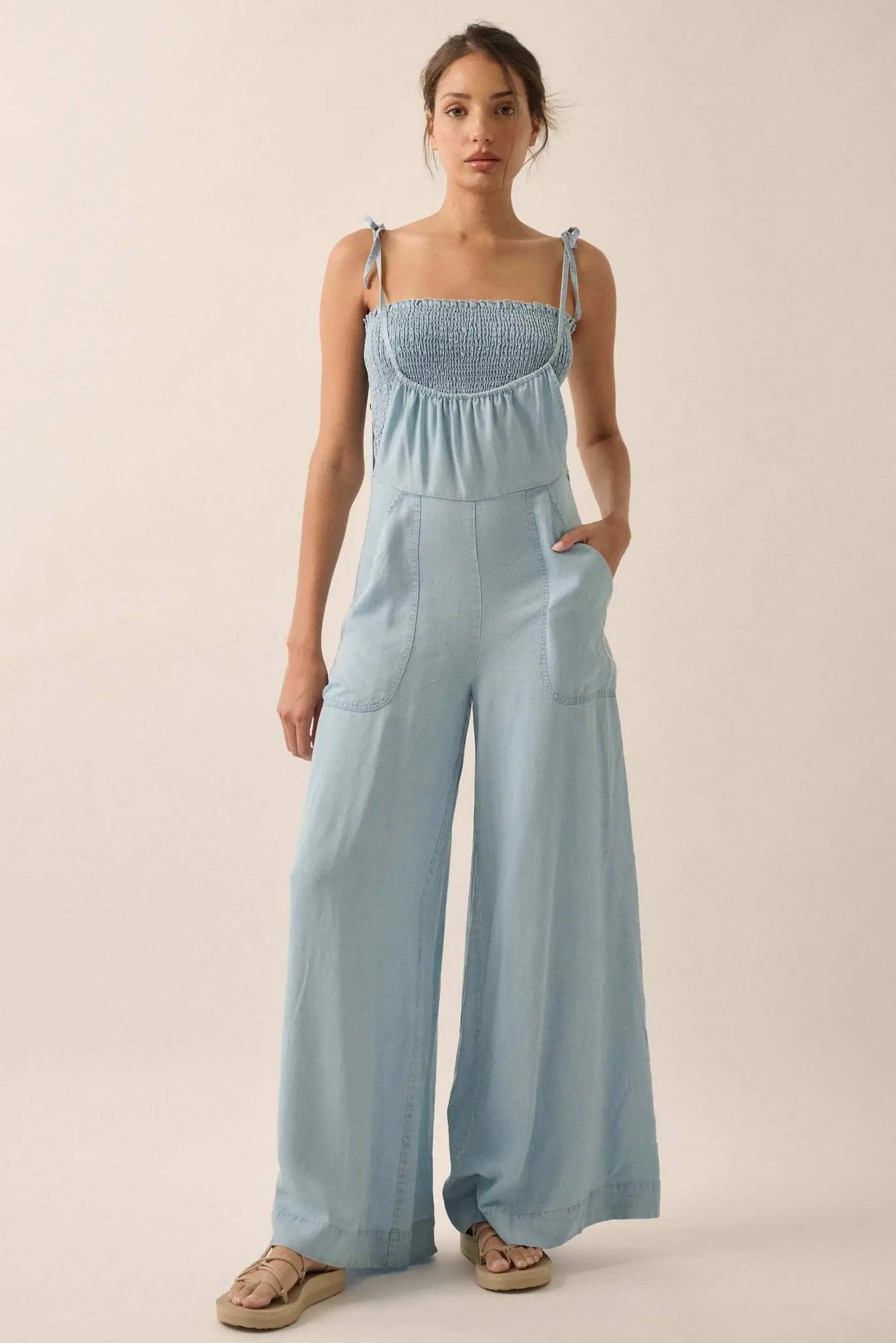 True Blue Denim Overall Jumpsuit and Tube Top Set - Image 2