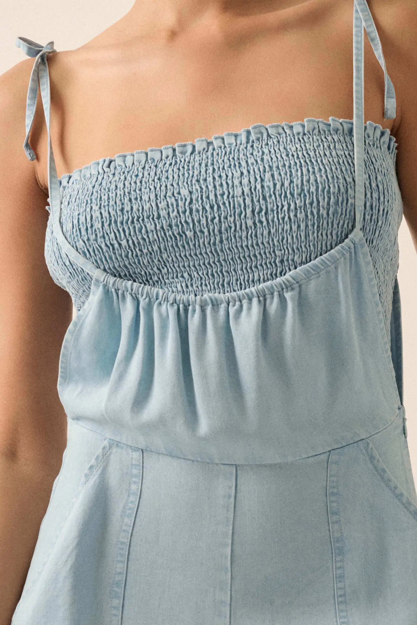 True Blue Denim Overall Jumpsuit and Tube Top Set - Image 4