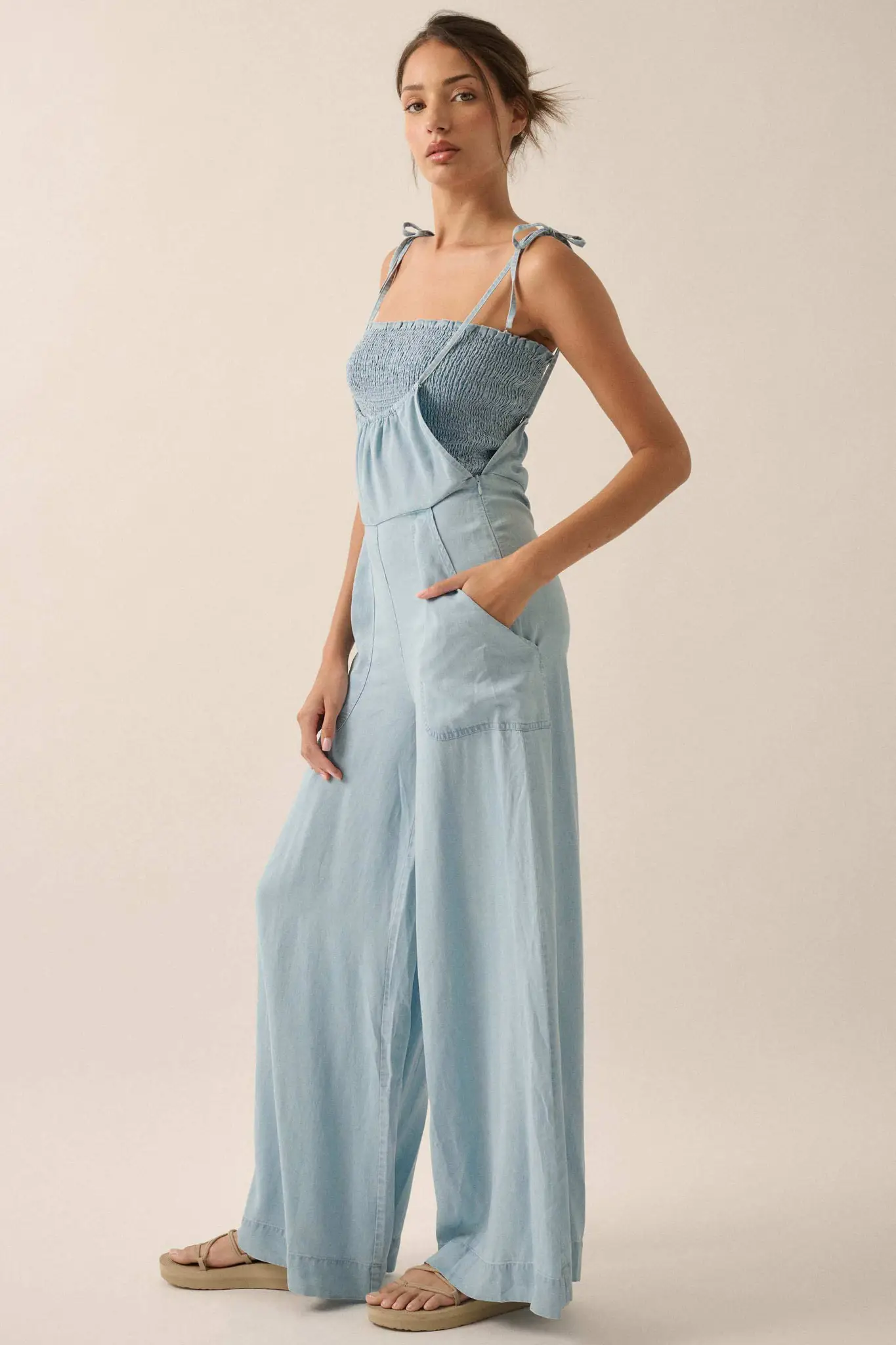 True Blue Denim Overall Jumpsuit and Tube Top Set - Image 5
