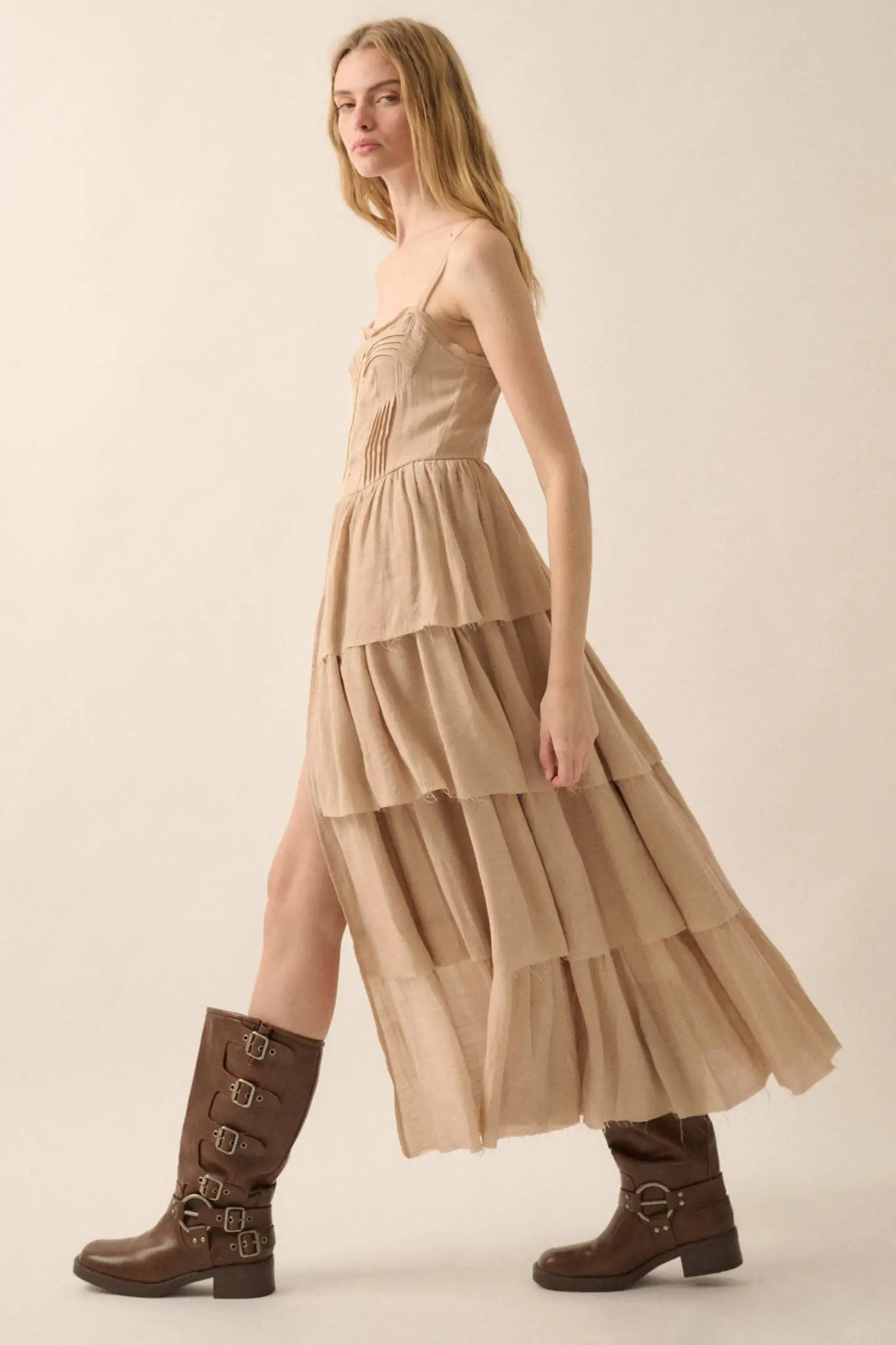 True Romance Pleated Tiered Ruffle Maxi Top - Image 11