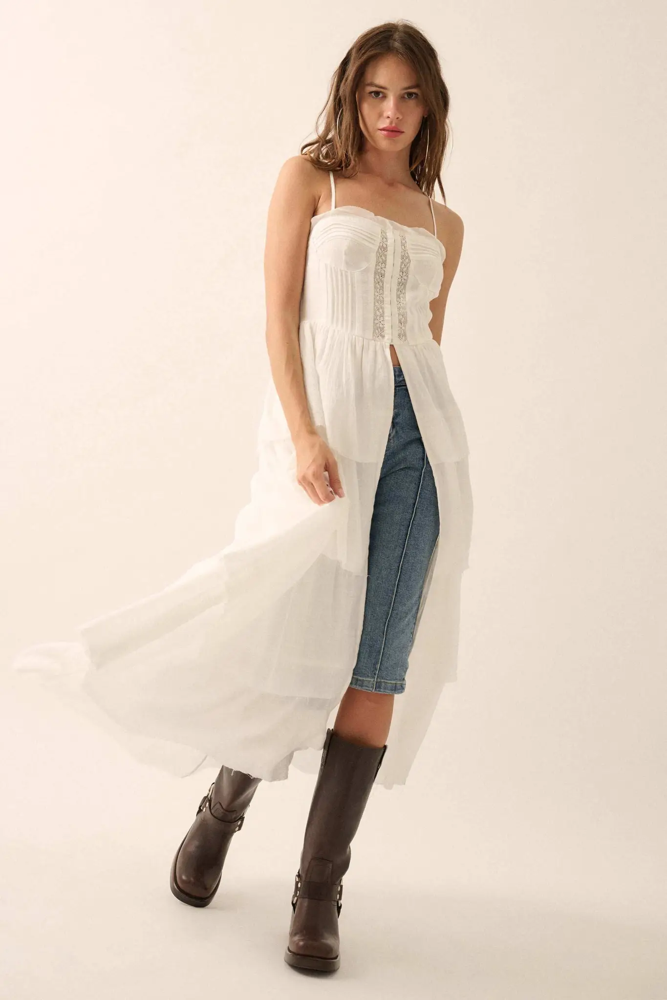 True Romance Pleated Tiered Ruffle Maxi Top - Image 4