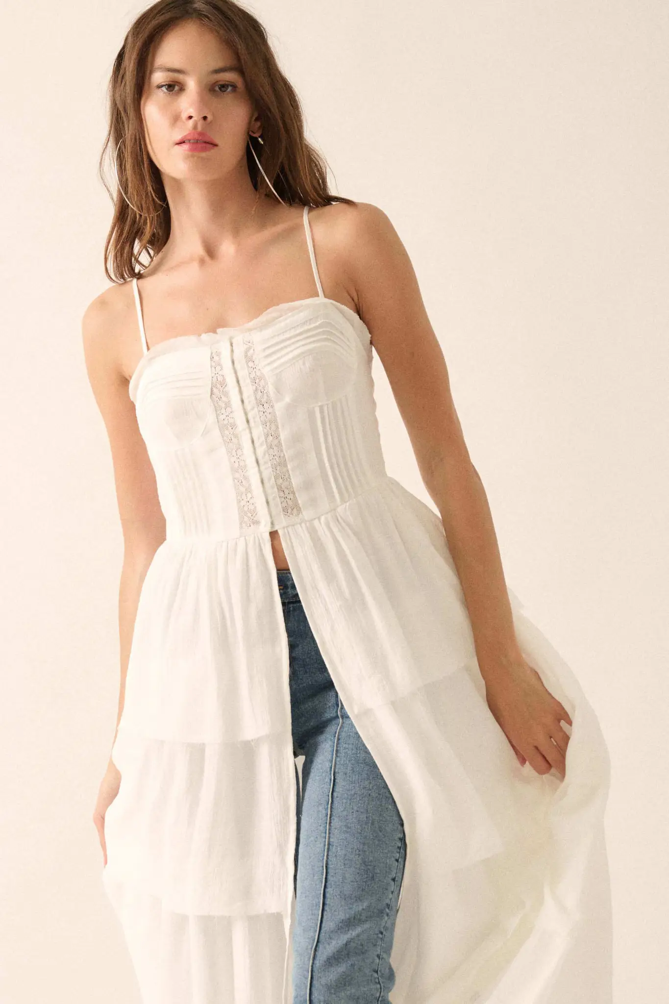 True Romance Pleated Tiered Ruffle Maxi Top - Image 7