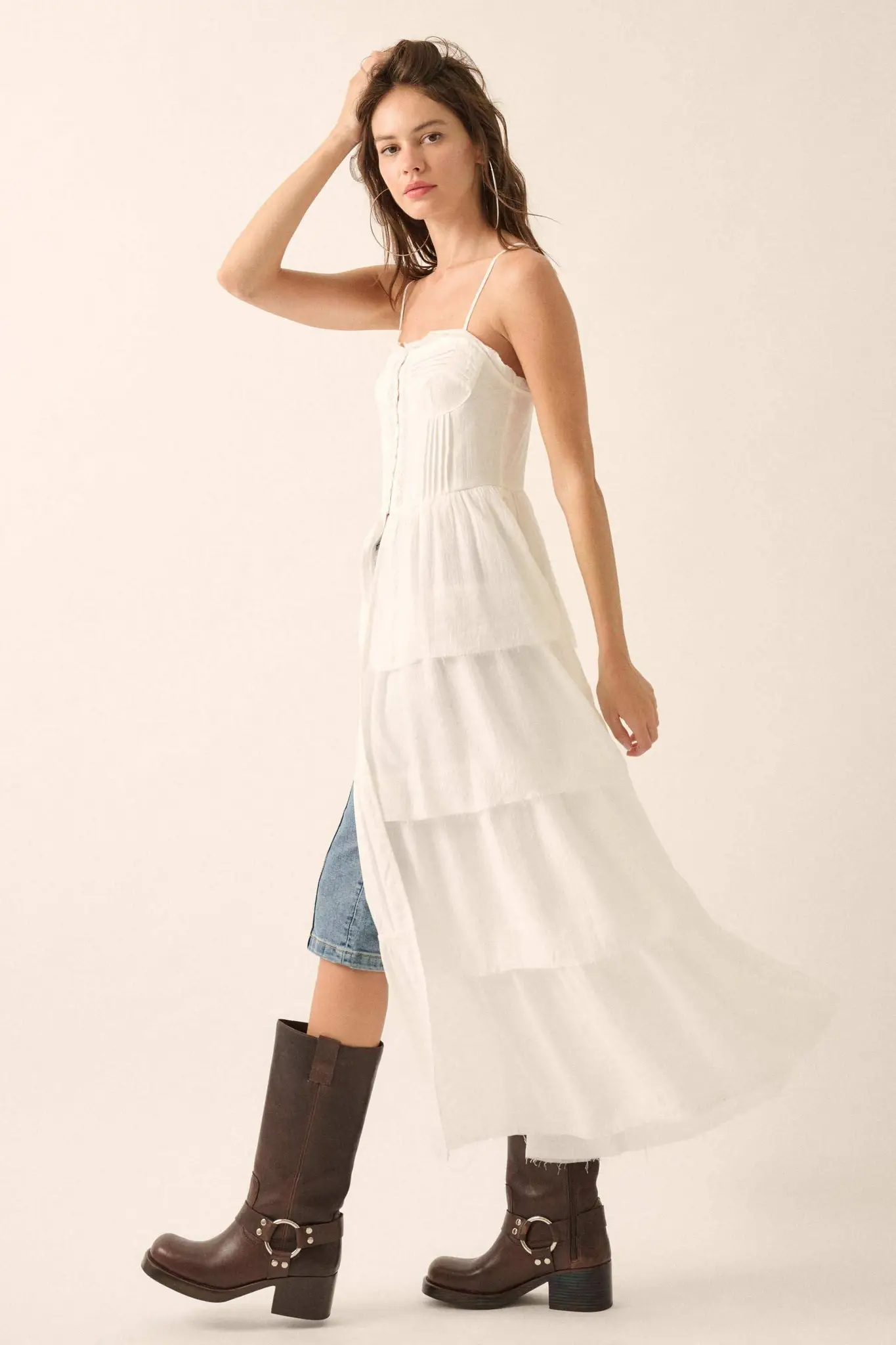 True Romance Pleated Tiered Ruffle Maxi Top - Image 8