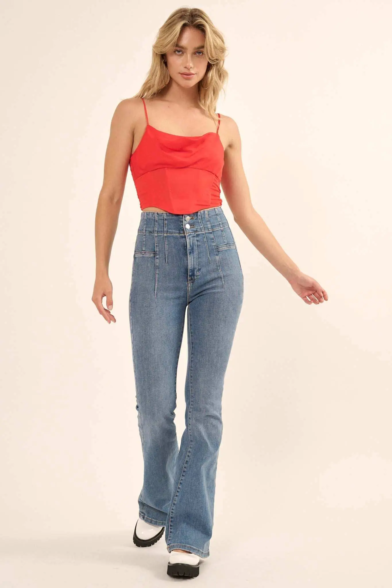 Truly Tempting Satin Cowl Neck Corset Cami Top - Image 10