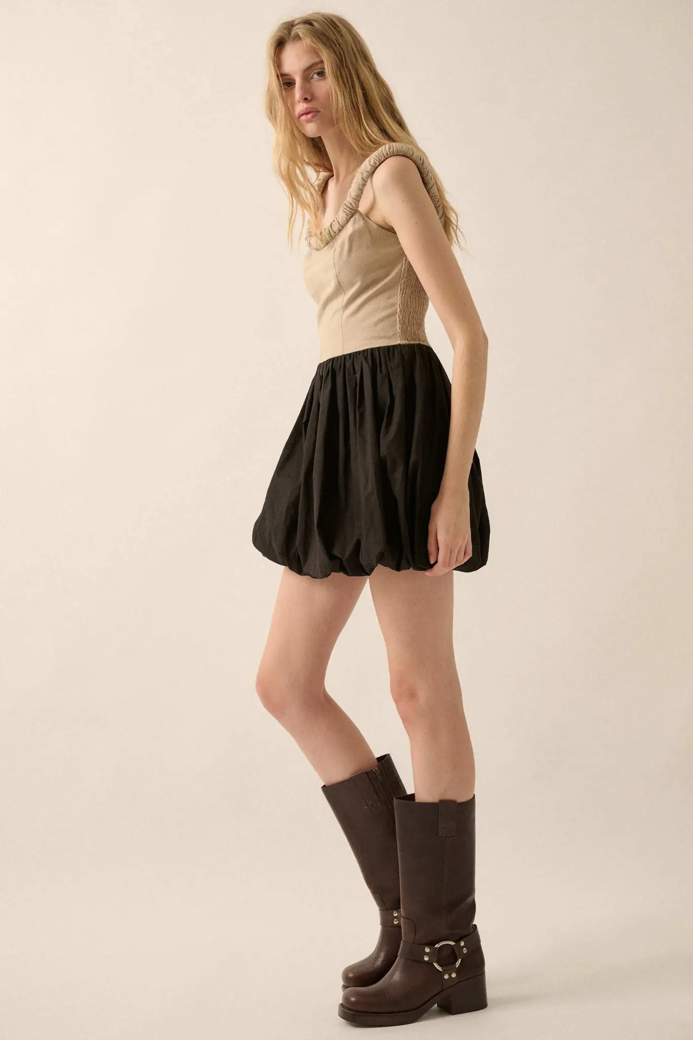 Twice As Nice Colorblock Bubble Mini Dress - Image 6